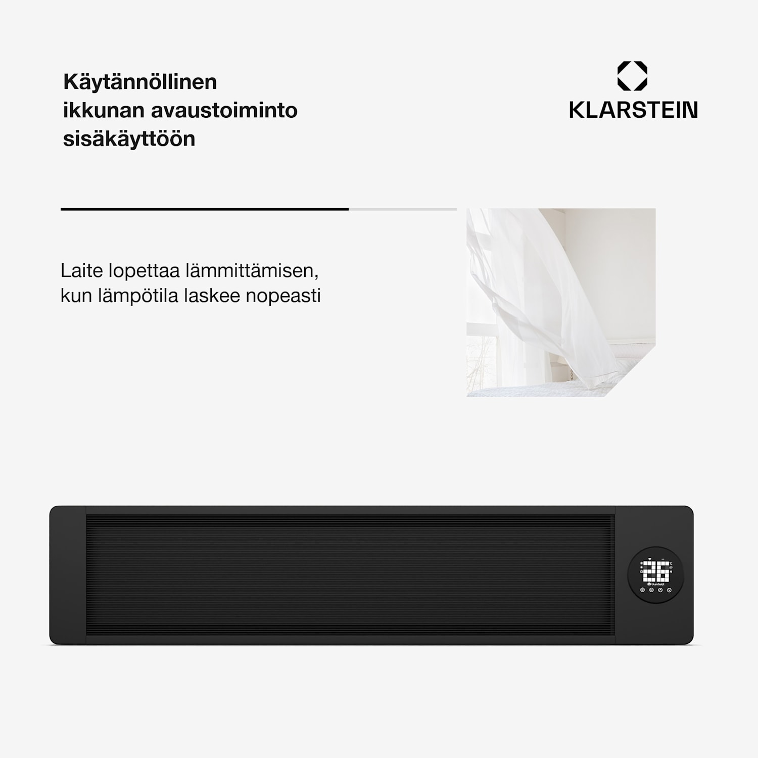 Cosmic Beam infrapunaseinälämmitin | ulkotiloihin | 5 - 50 astetta | IP44 | enintään 25 m²:n tiloihin 3300 W | Kyllä | Musta