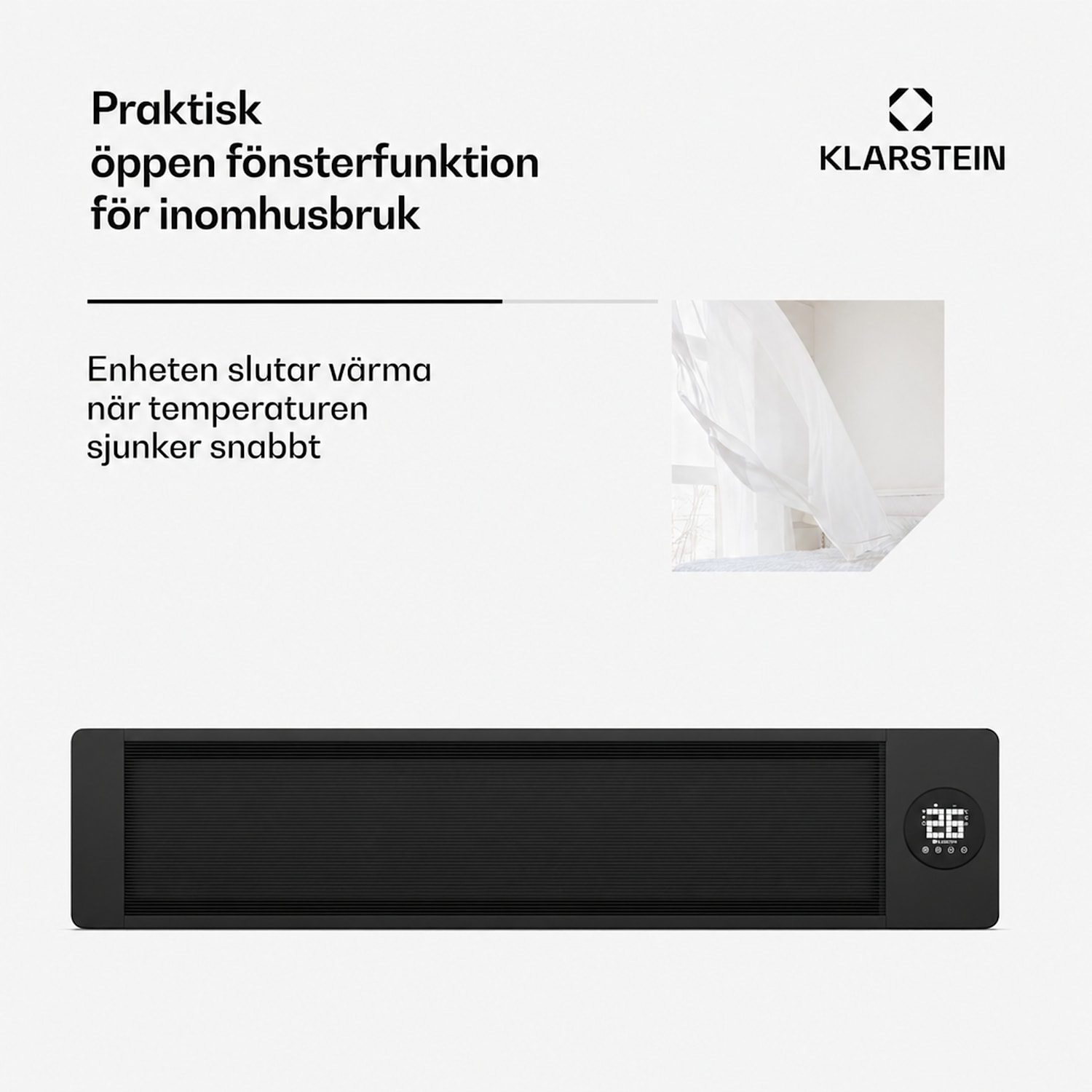 Cosmic Beam Väggmonterad infravärmare | för utomhusbruk | 5 till 50 grader | IP44 | upp till 25 m² 3300 W | Ja | Svart