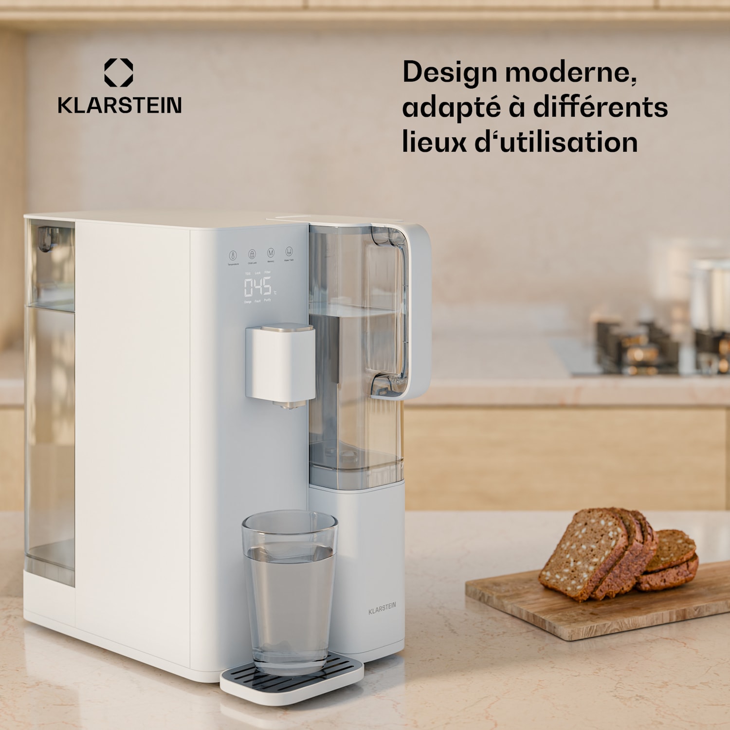 VitalPour Filtre à eau | filtration à 5 niveaux | osmose inverse | réservoir de 5 L | tactile | mobile | 3 secondes 5 Ltr | Blanc