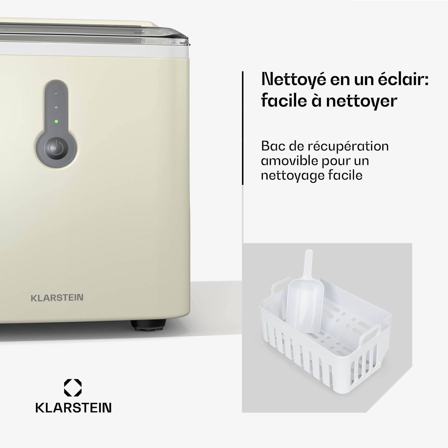 Machine à glaçons ChillOut | 12 kg /jour | 9 glaçons en 8 minutes | 120 watts | Réservoir d'eau Crème