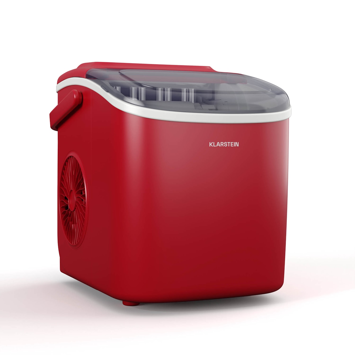Máquina de cubitos de hielo Caldwell | 12 kg cubitos de hielo/día | totalmente automática | pantalla LED | fácil limpieza 1,3 L | Rojo