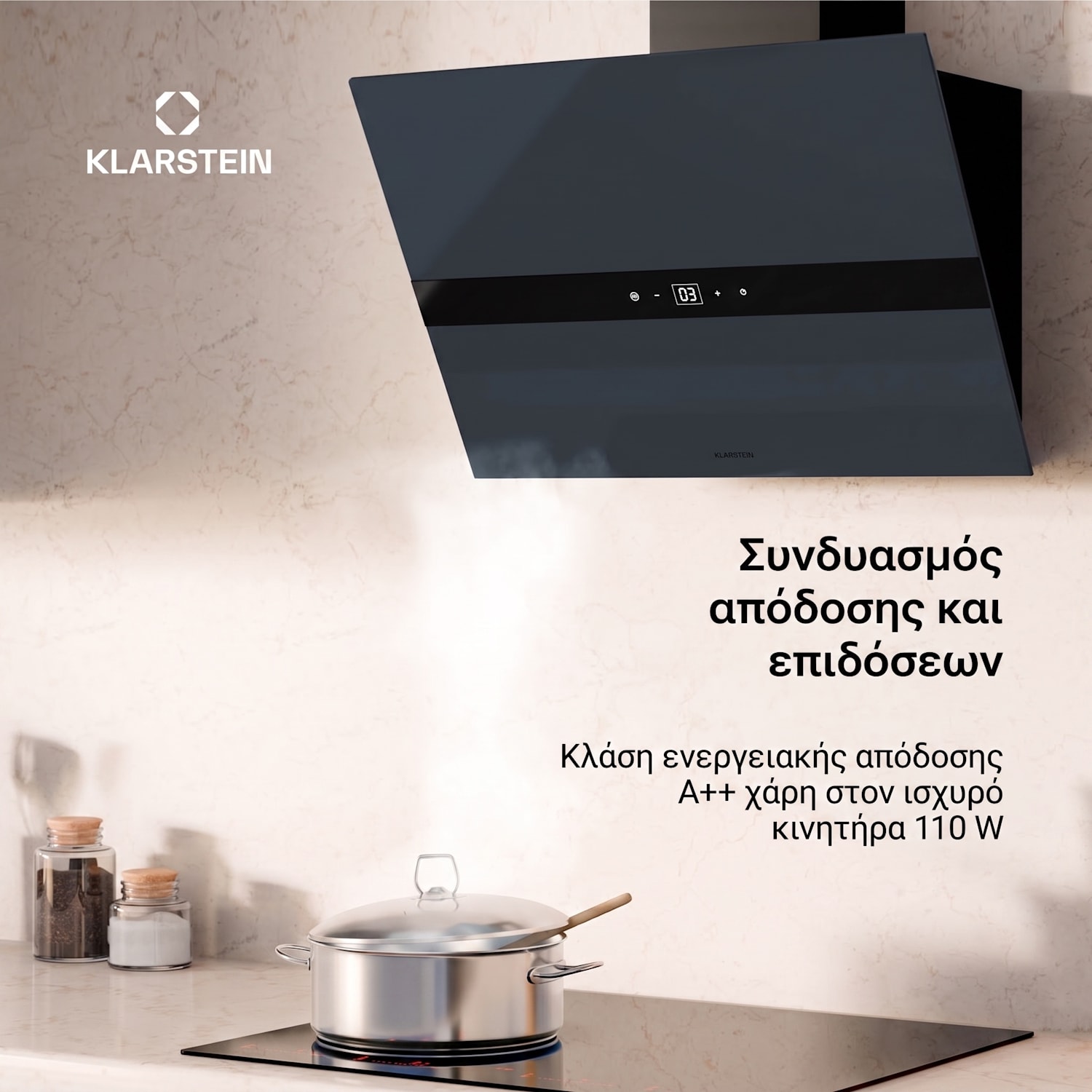 WiFusion απορροφητήρας, WiFi, LED, 680 m³/h, A++ 60 εκ