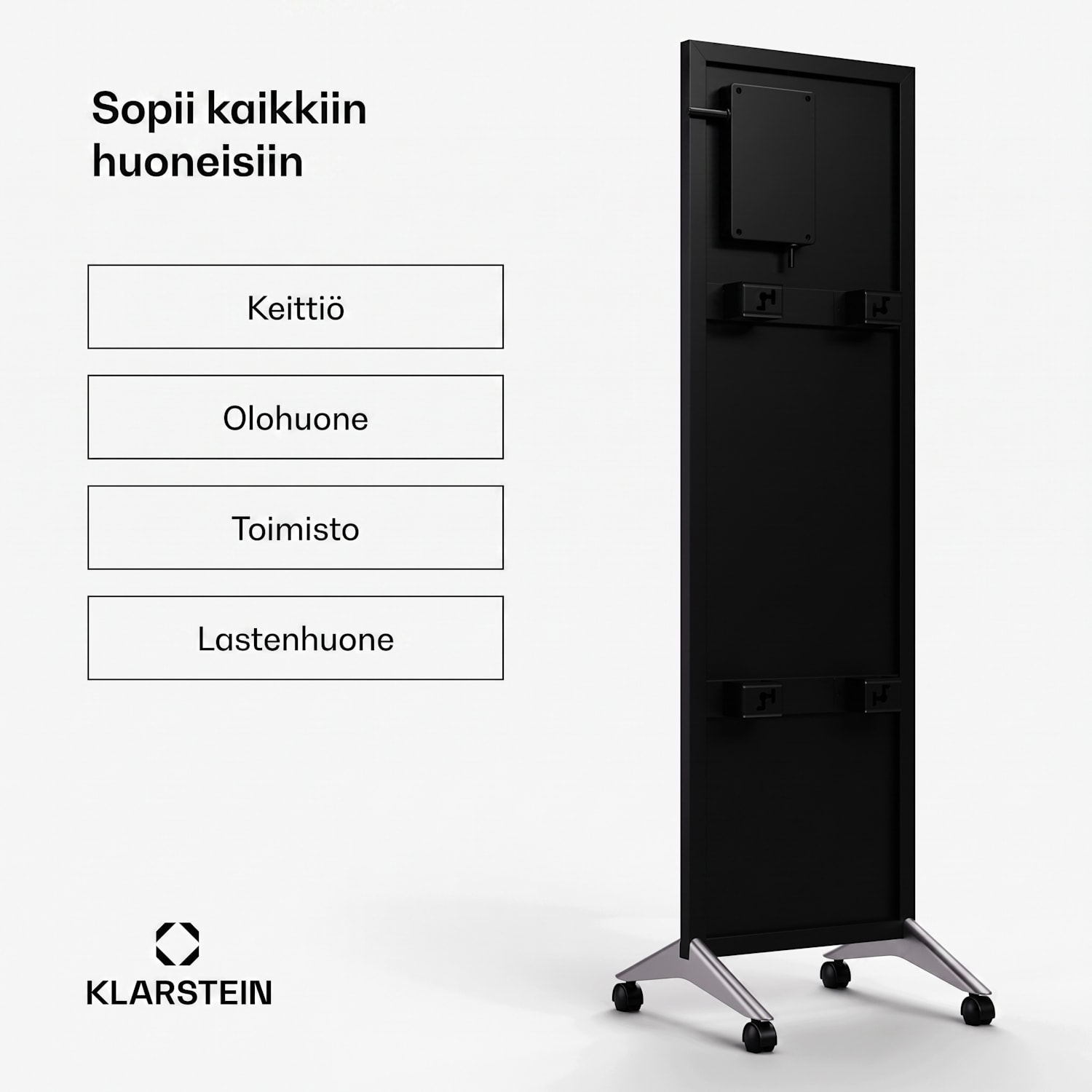Wonderwall Smart Bornholm -infrapunalämmitin | 400 W | älyohjaus | seinäkiinnitys | LED-näyttö 30 x 100 cm | 400 W | Musta