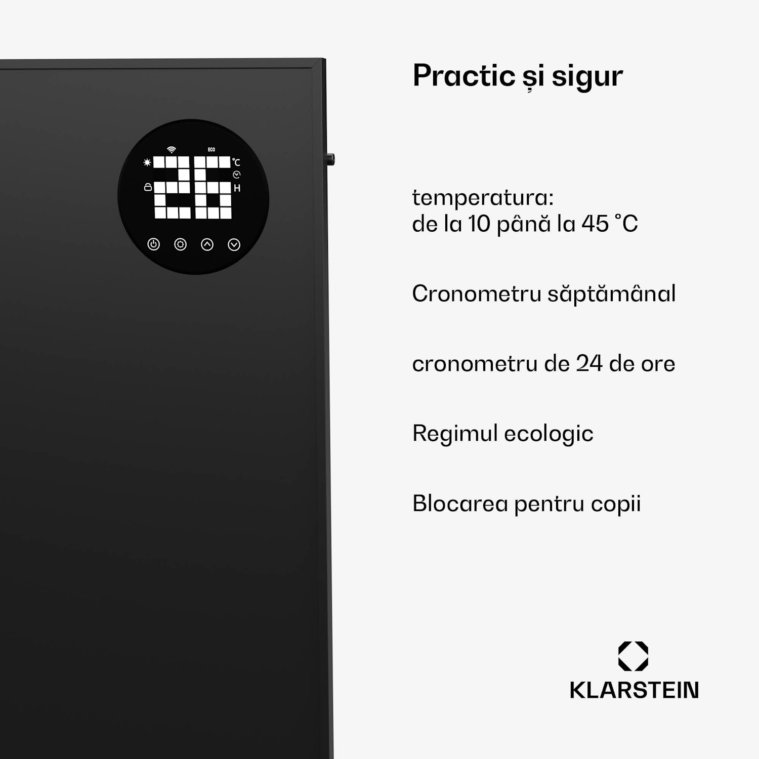 Încălzitor cu infraroșu Wonderwall Smart Bornholm, 400 W, Control inteligent 30 x 100 cm | 400 W | Negru