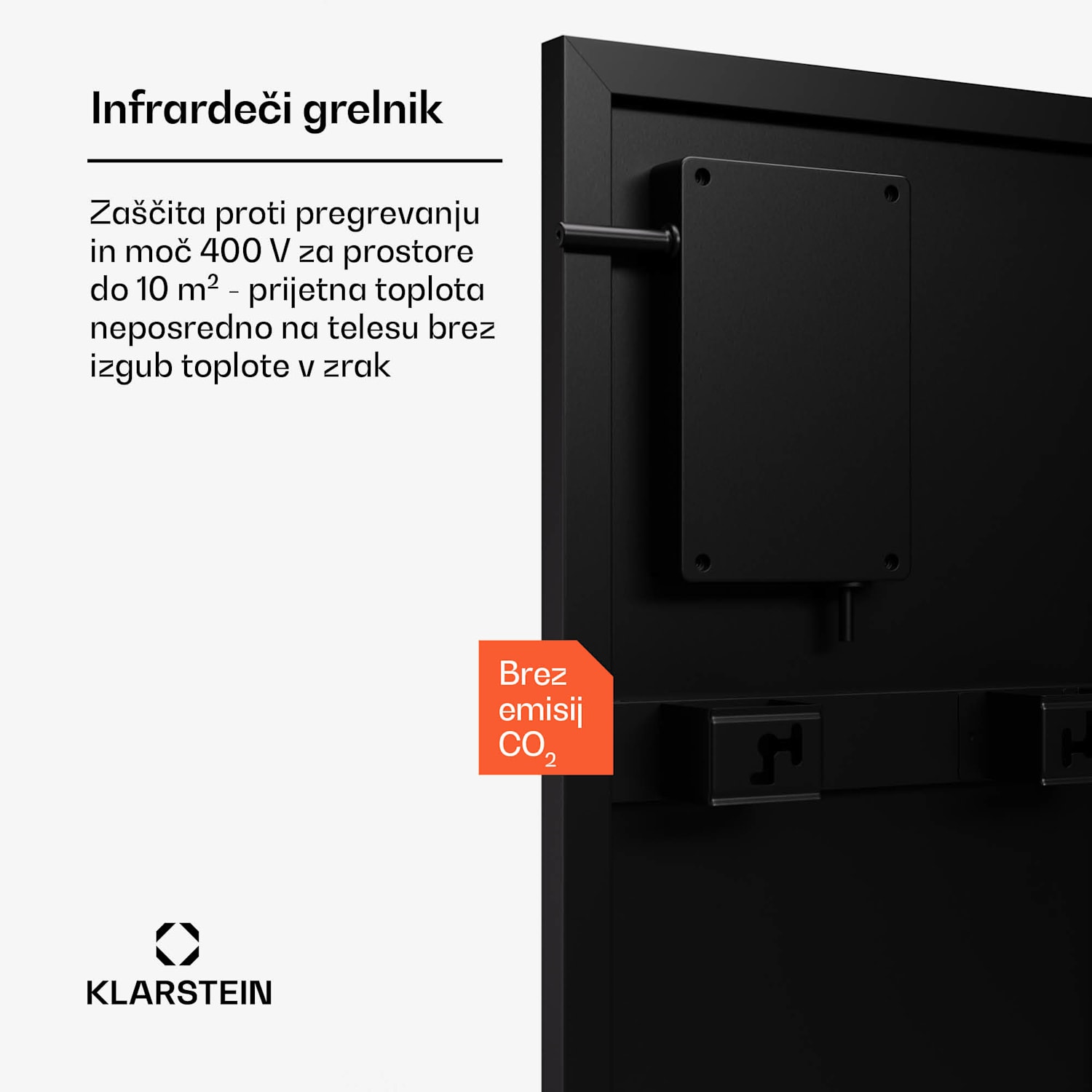 Wonderwall Smart Bornholm infrardeči grelnik, 400 W, Pametno upravljanje, stenska montaža, LED-zaslon 30 x 100 cm | 400 W | Črna