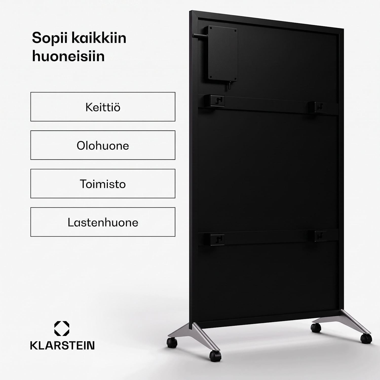 Wonderwall Smart Bornholm -infrapunalämmitin | 800 W | älyohjaus | seinäkiinnitys | LED-näyttö 60 x 100 cm | 800 W | Musta