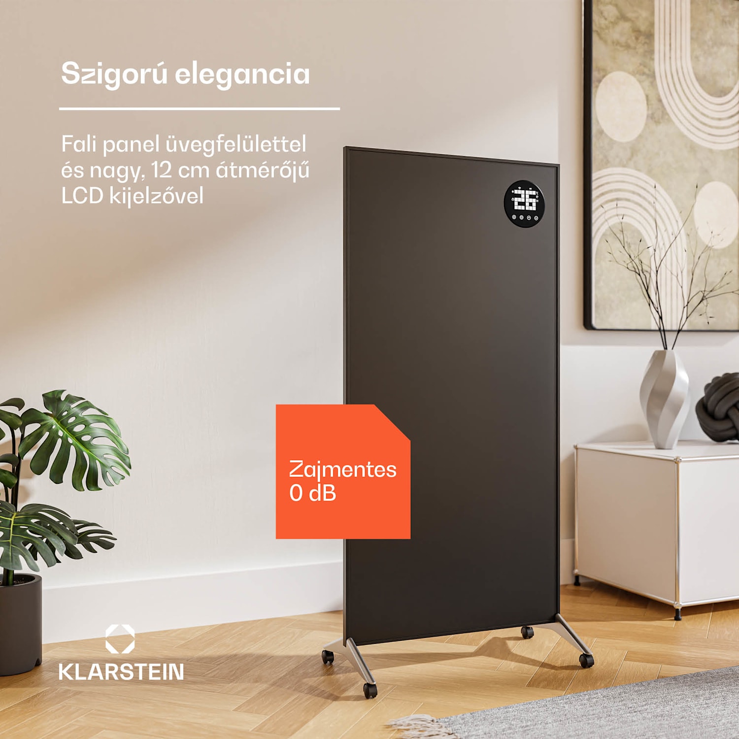 Wonderwall Smart Bornholm infravörös hősugárzó, 1200 W, Intelligens vezérlés, falra szerelés, LED-Kijelző 60 x 120 cm | 1200 W | Fekete