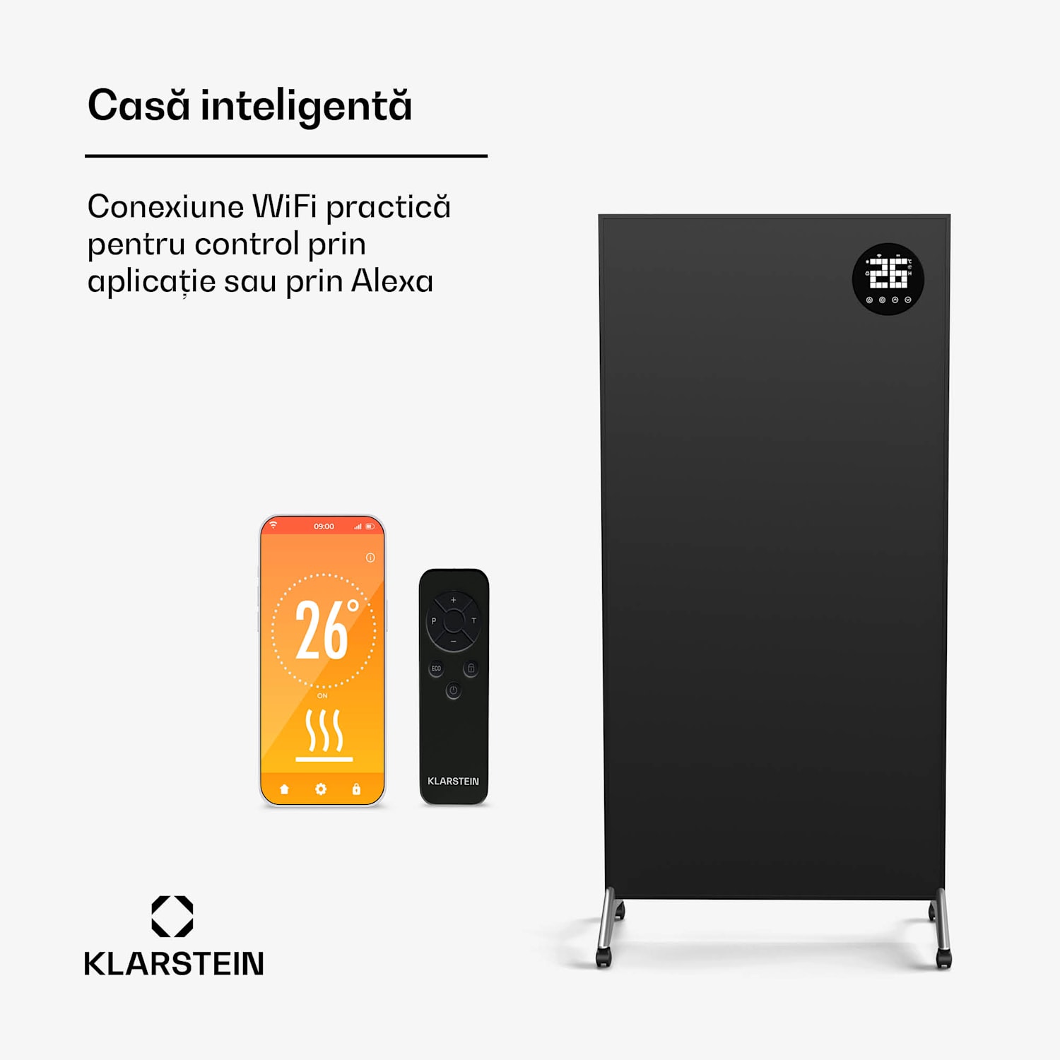 Wonderwall Smart Bornholm Încălzitor cu infraroșu, 1200 W, Control inteligent 60 x 120 cm | 1200 W | Negru