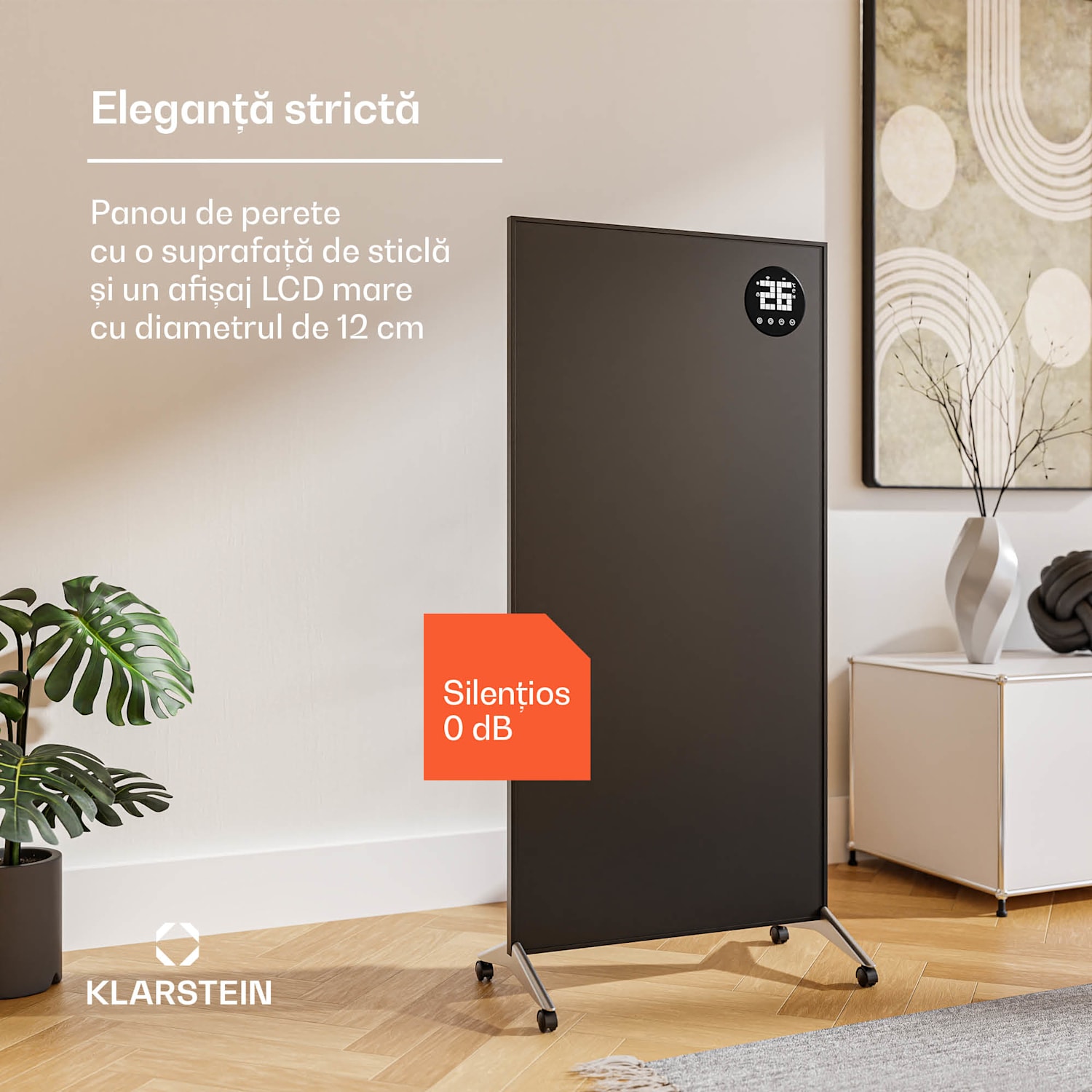 Wonderwall Smart Bornholm Încălzitor cu infraroșu, 1200 W, Control inteligent 60 x 120 cm | 1200 W | Negru