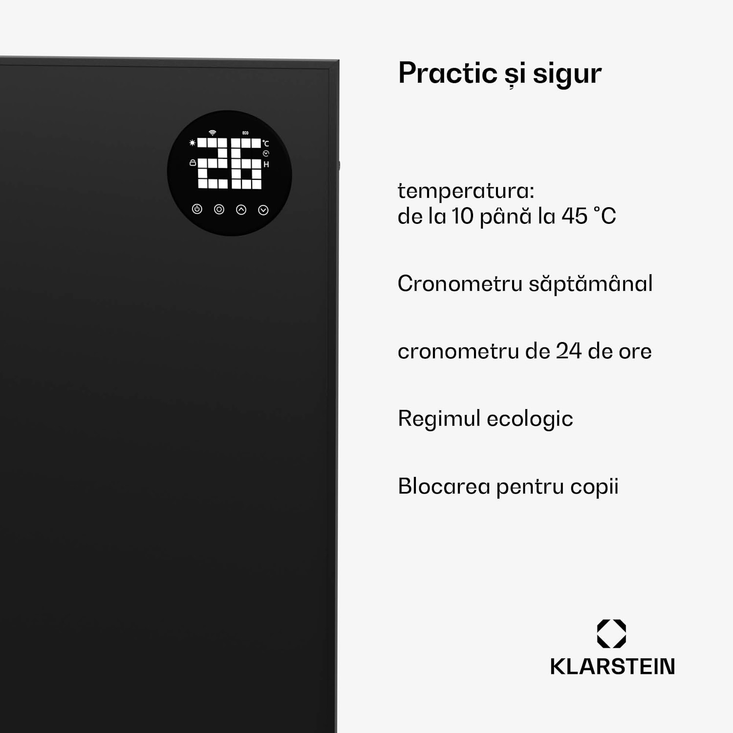 Wonderwall Smart Bornholm Încălzitor cu infraroșu, 1200 W, Control inteligent 60 x 120 cm | 1200 W | Negru