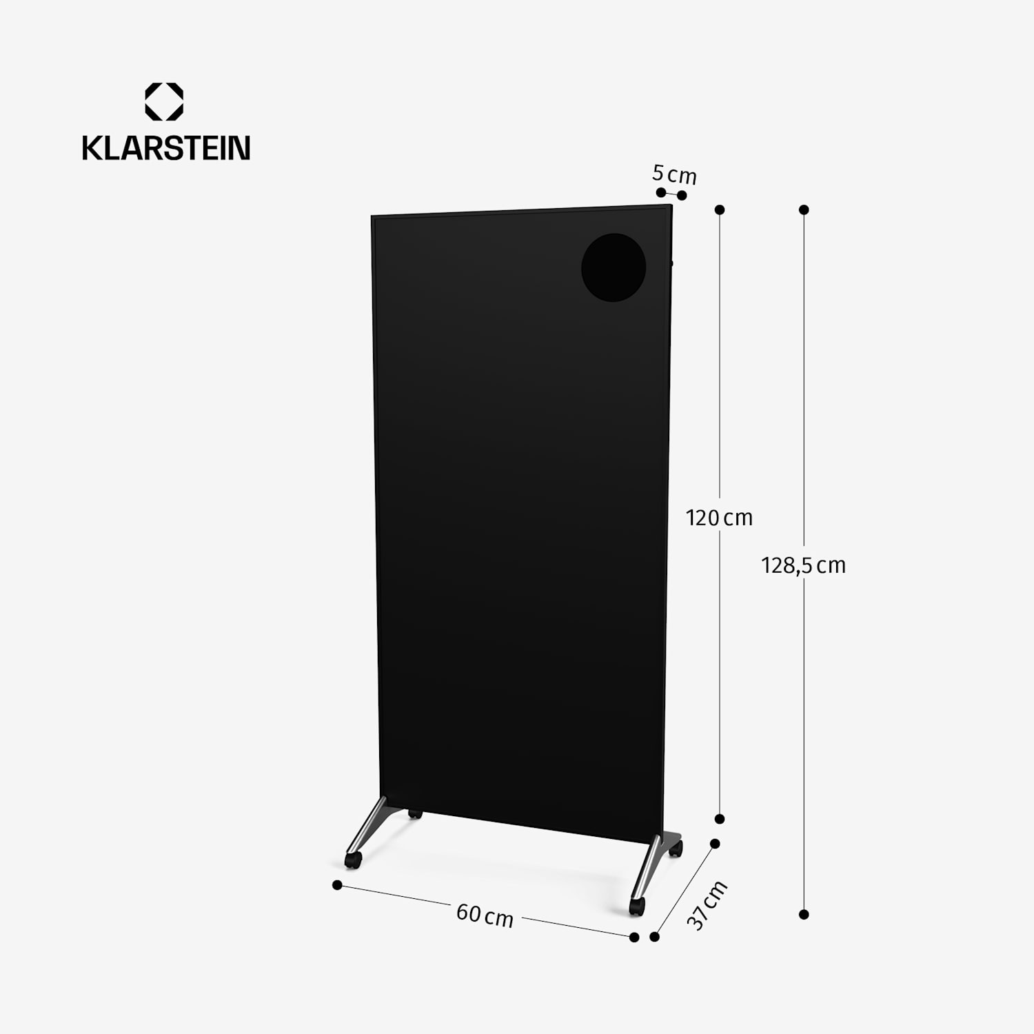 Wonderwall Smart Bornholm Infrarotheizung | 1200 W | Smart-Steuerung | Wandmontage | LED-Display 60 x 120 cm | 1200 W | Schwarz