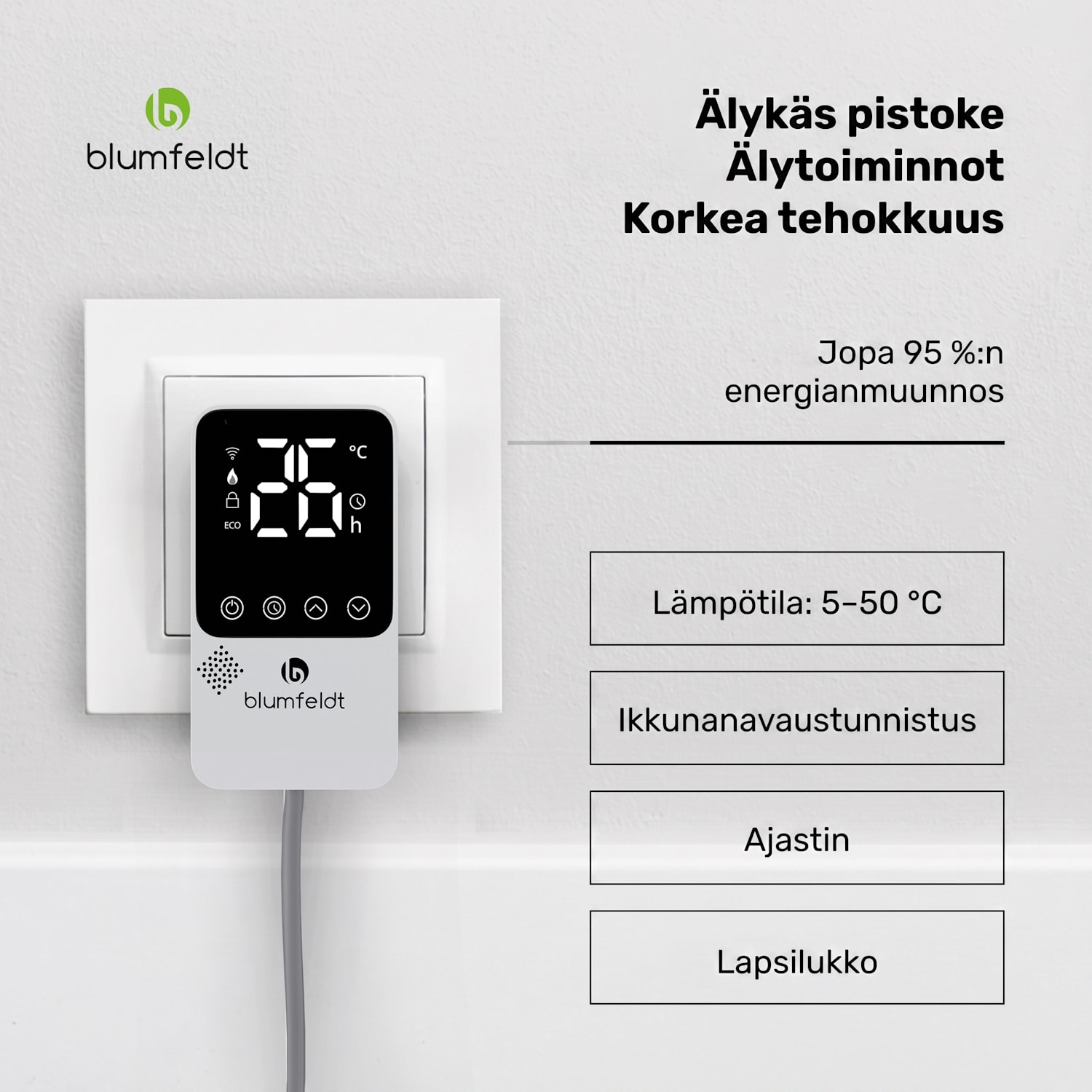 RadiantSmart infrapunalämmitin | infrapunalämmitin | ulkoinen termostaatti | 360 W | energiatehokas 60 x 60 cm | 360 W | Pää