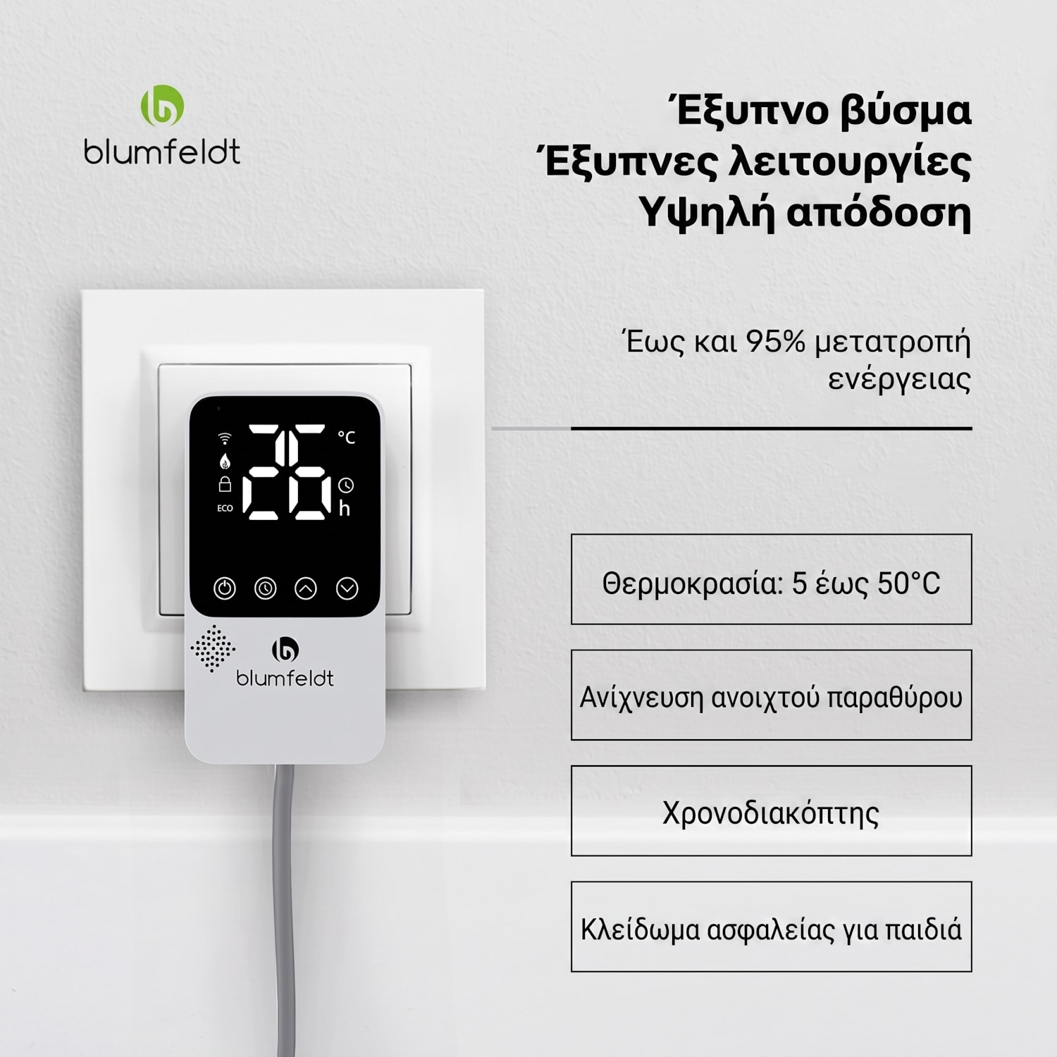 RadiantSmart Smart 360W 60x60cm Πάνελ Υπερύθρων Λευκό 60 x 60 cm | 360 W | Κύριος
