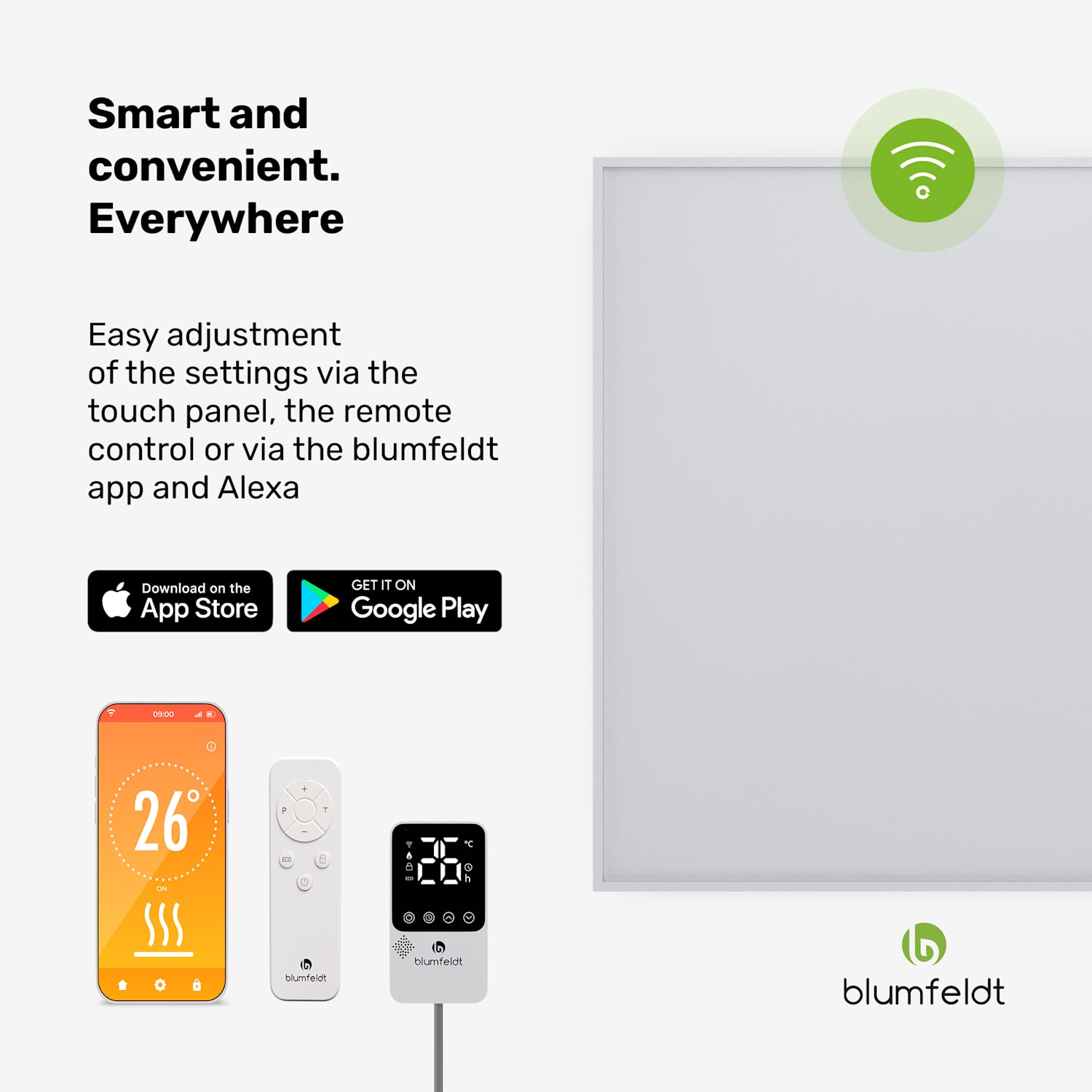 RadiantSmart IR verwarming | infraroodverwarming | externe thermostaat | 360 W | energie-efficiënt 60 x 60 cm | 360 W | Hoofd