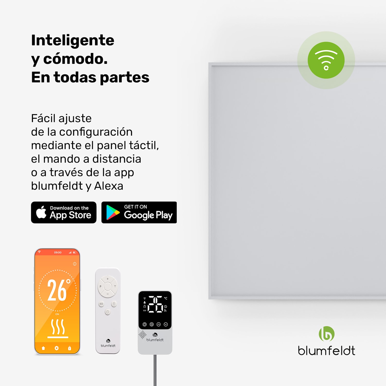 RadiantSmart IR Calentador | Calentador Infrarrojo | Termostato Externo | 600 W | Eficiencia Energética 100 x 60 cm | 600 W | Principal