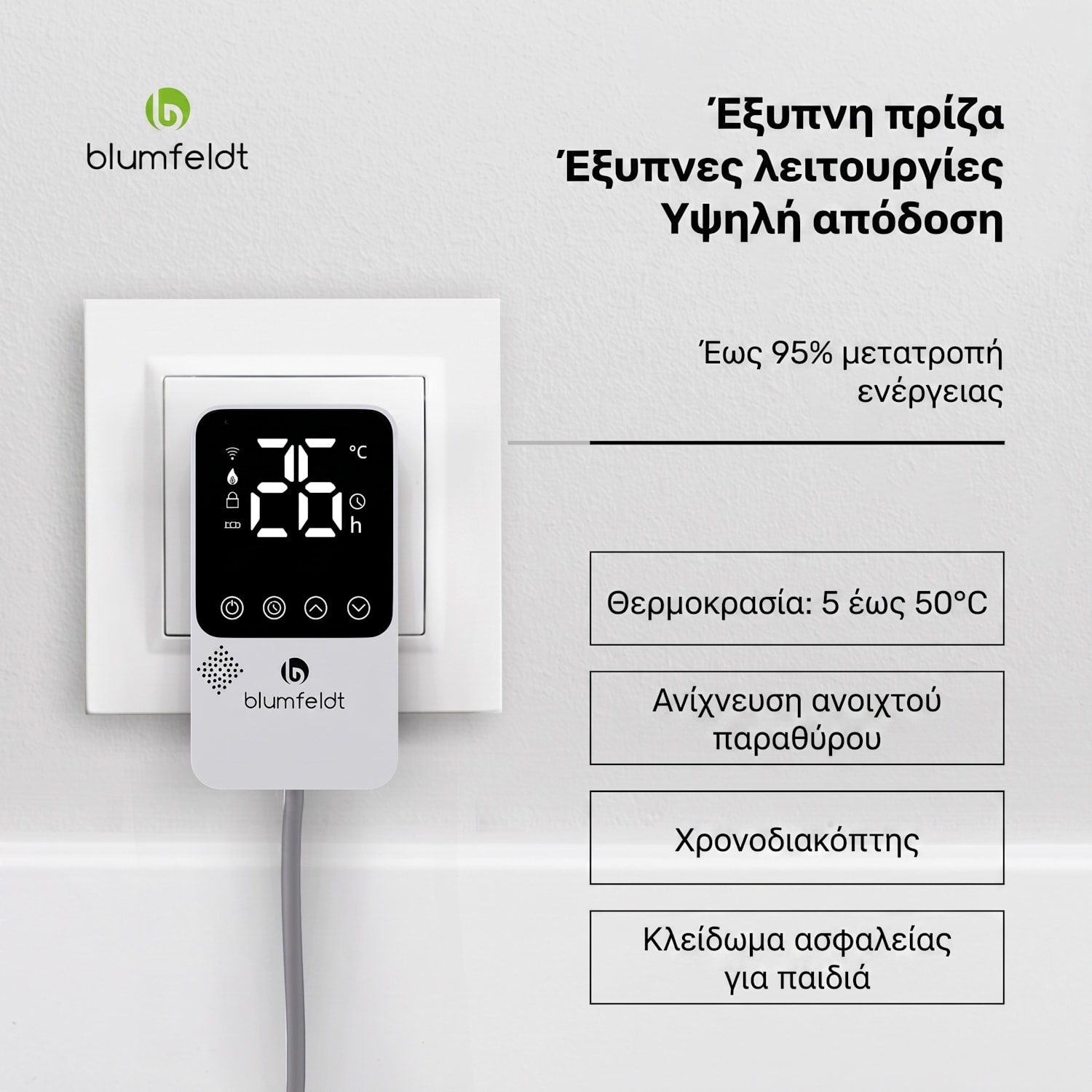 RadiantSmart Smart 600W 60x100cm Πάνελ Υπερύθρων Λευκό 100 x 60 cm | 600 W | Κύριος