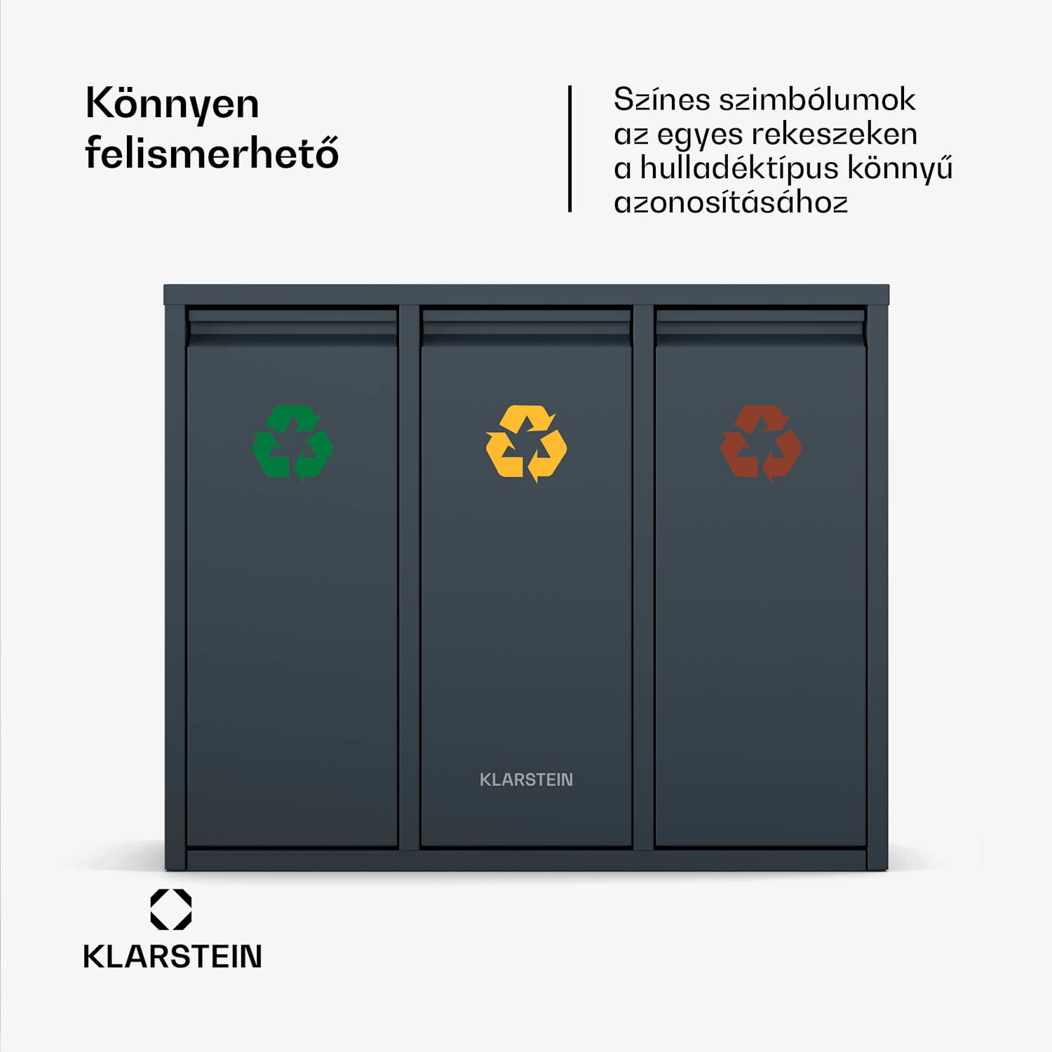 Ordnungshüter 3, 45 liter, 3 kosár, szagmentes, egyszerű töltés 45 Ltr | Antracit