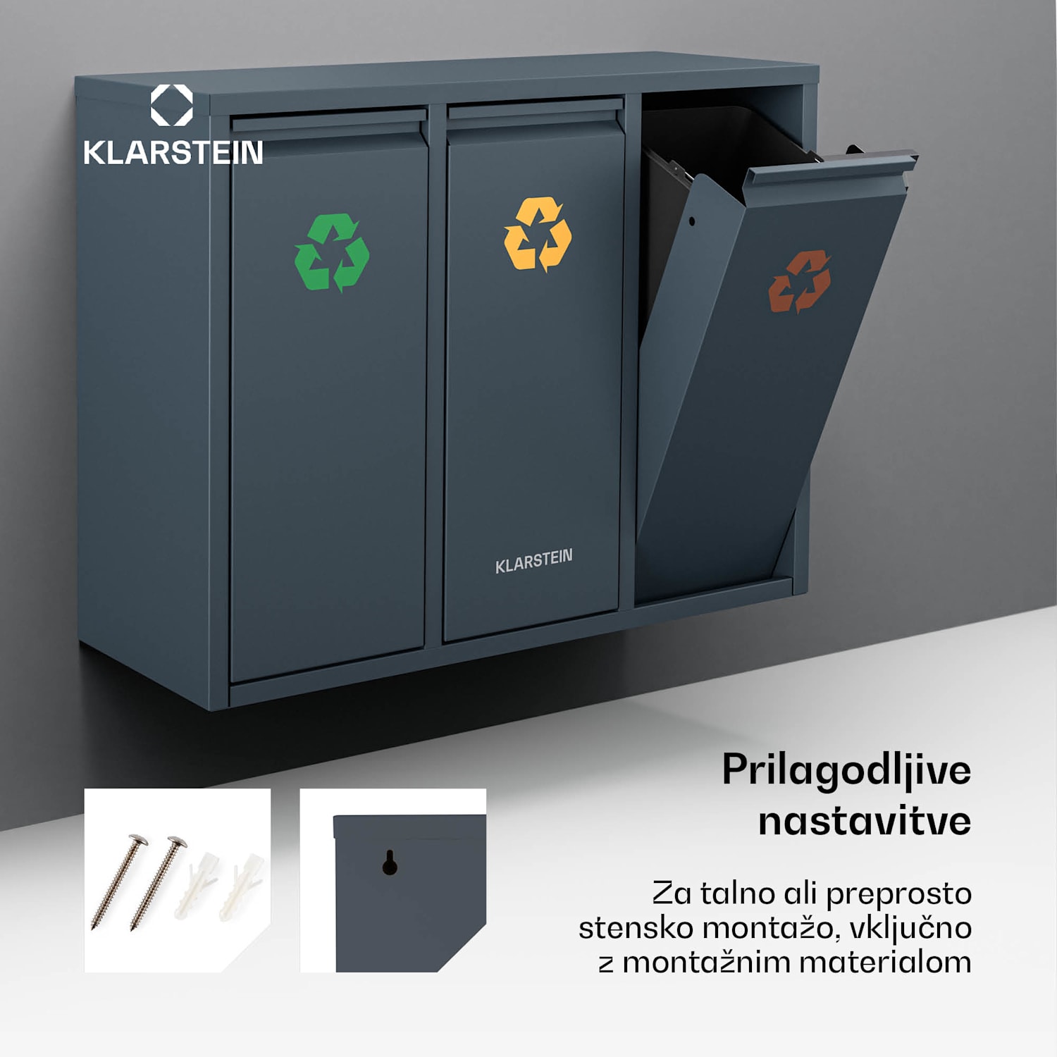 Ordnungshüter 3, 45 litrov, 3 košare, brez vonja 45 Ltr | Antracit