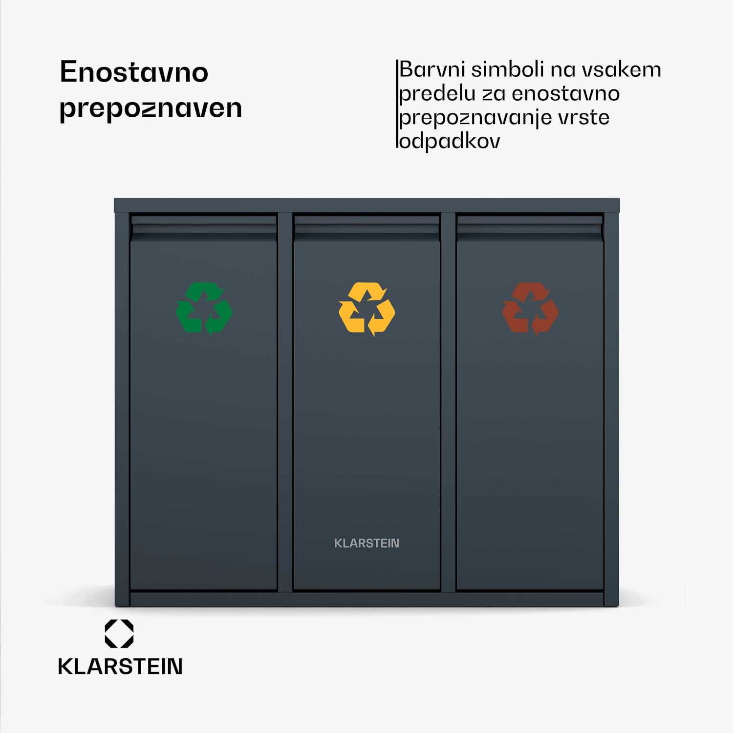 Ordnungshüter 3, 45 litrov, 3 košare, brez vonja 45 Ltr | Antracit