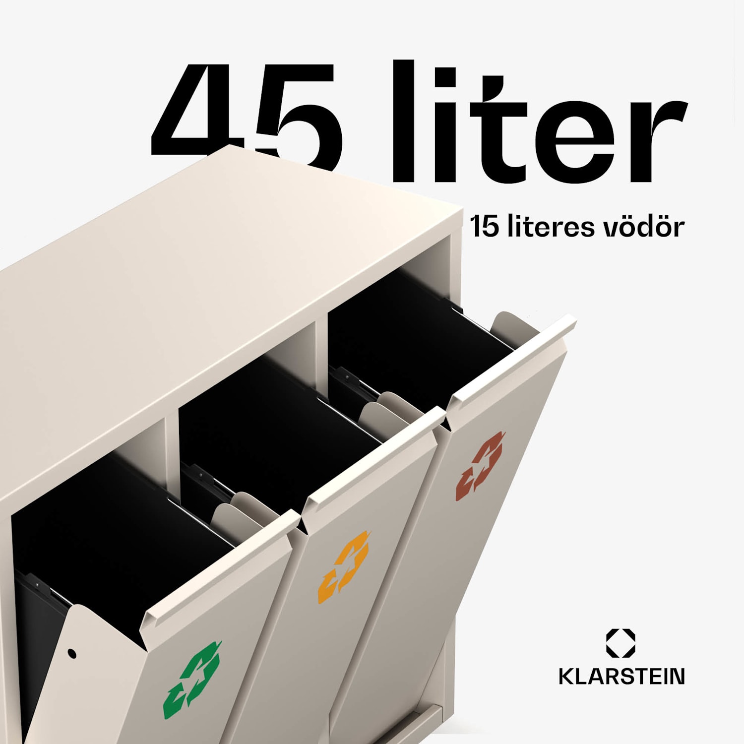 Ordnungshüter 3, 45 liter, 3 kosár, szagmentes, egyszerű töltés 45 Ltr | Homok