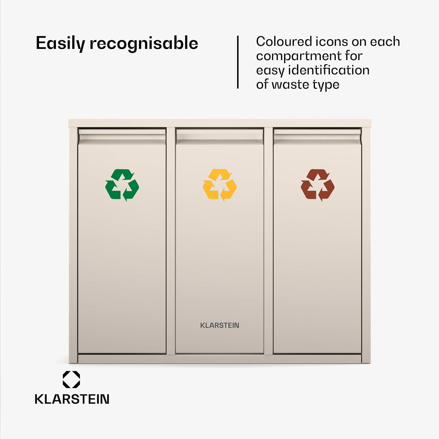 Caixote do lixo Ordnungshüter 3 | 45 litros | 3 baldes do lixo 45 L | Areia