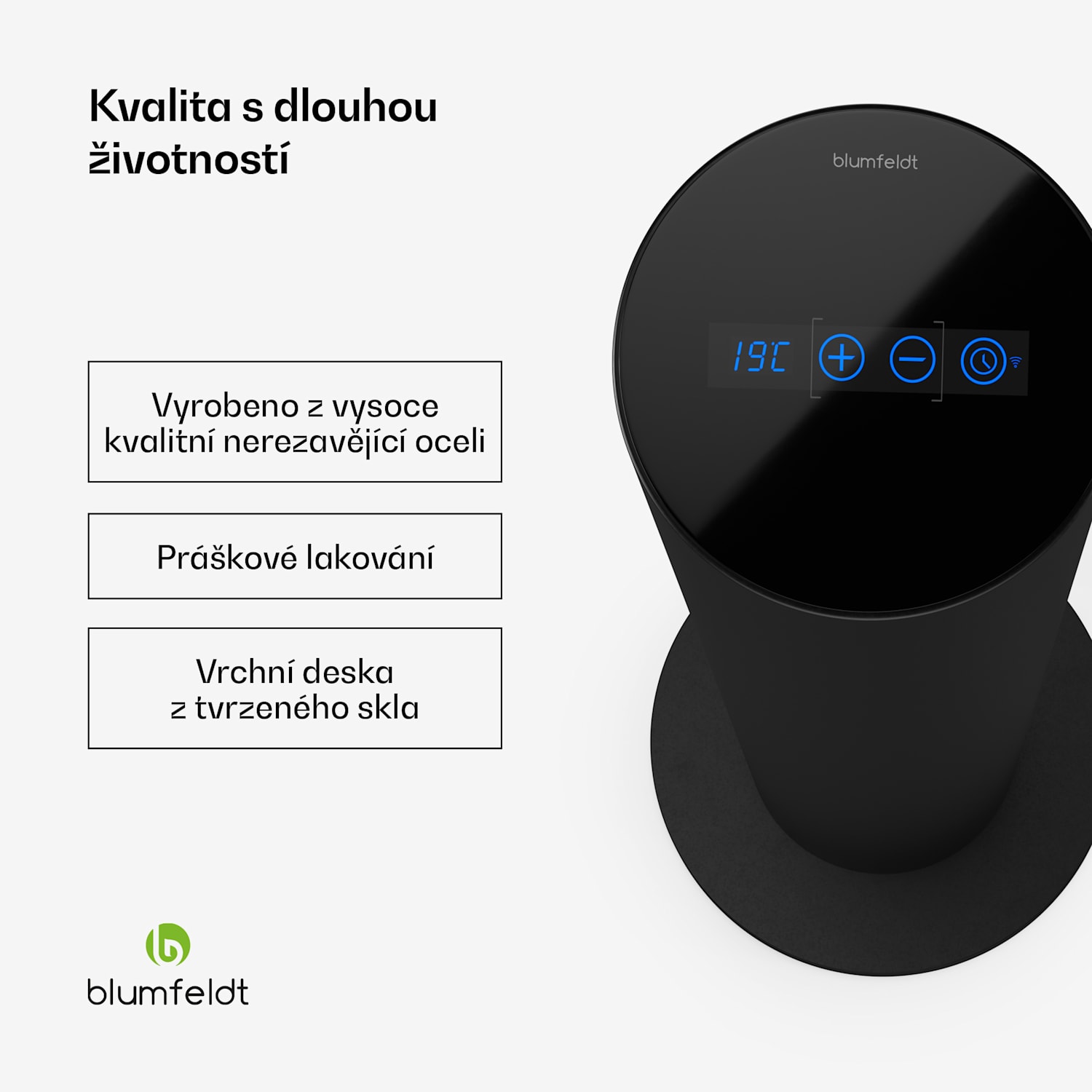 SmartFlow Tower infračervený sálavý ohřívač, 700 W, 360° distribuce tepla, WLAN-ovládání 