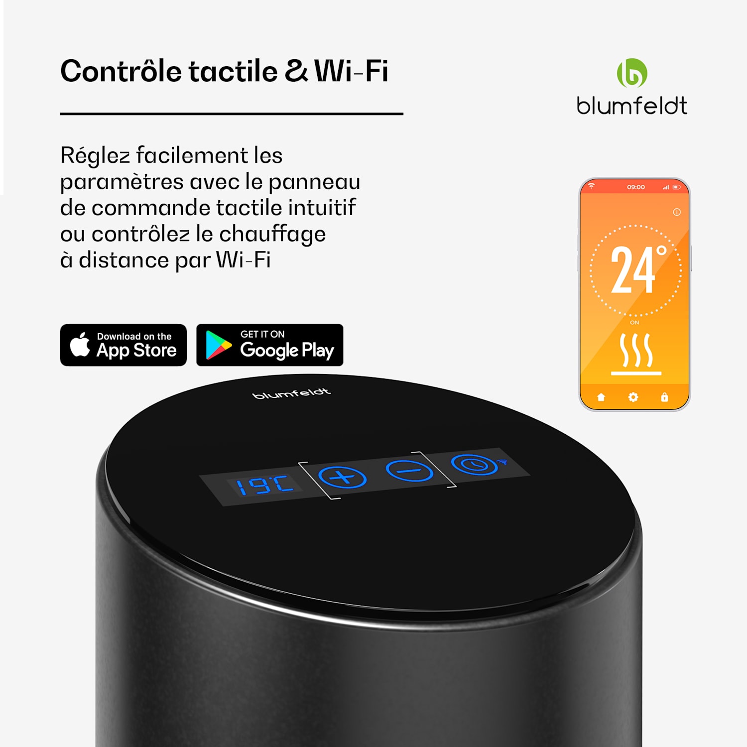 SmartFlow Tower infrarood verwarming | 700W | 360° warmteafgifte | WLAN-bediening 