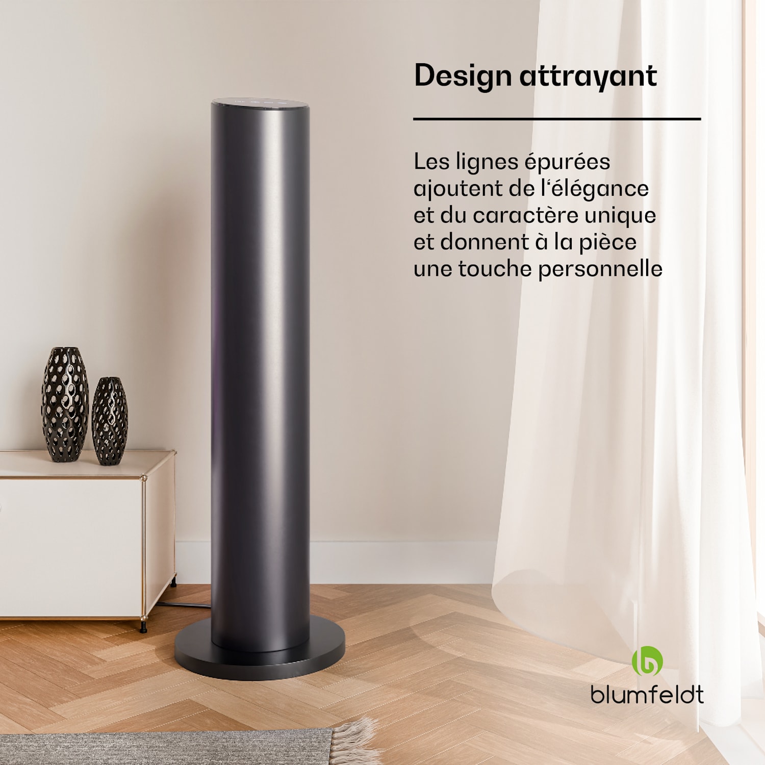 SmartFlow Tower infrarood verwarming | 700W | 360° warmteafgifte | WLAN-bediening 