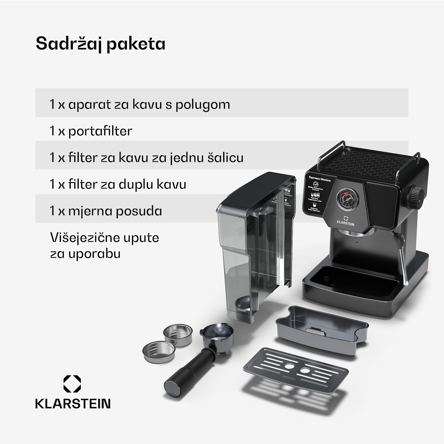 Libeica aparat za kavu s polugom, 1350 W, 19 bar, upravljanje dodirom, nehrđajući čelik, indikator pritiska i temperature 