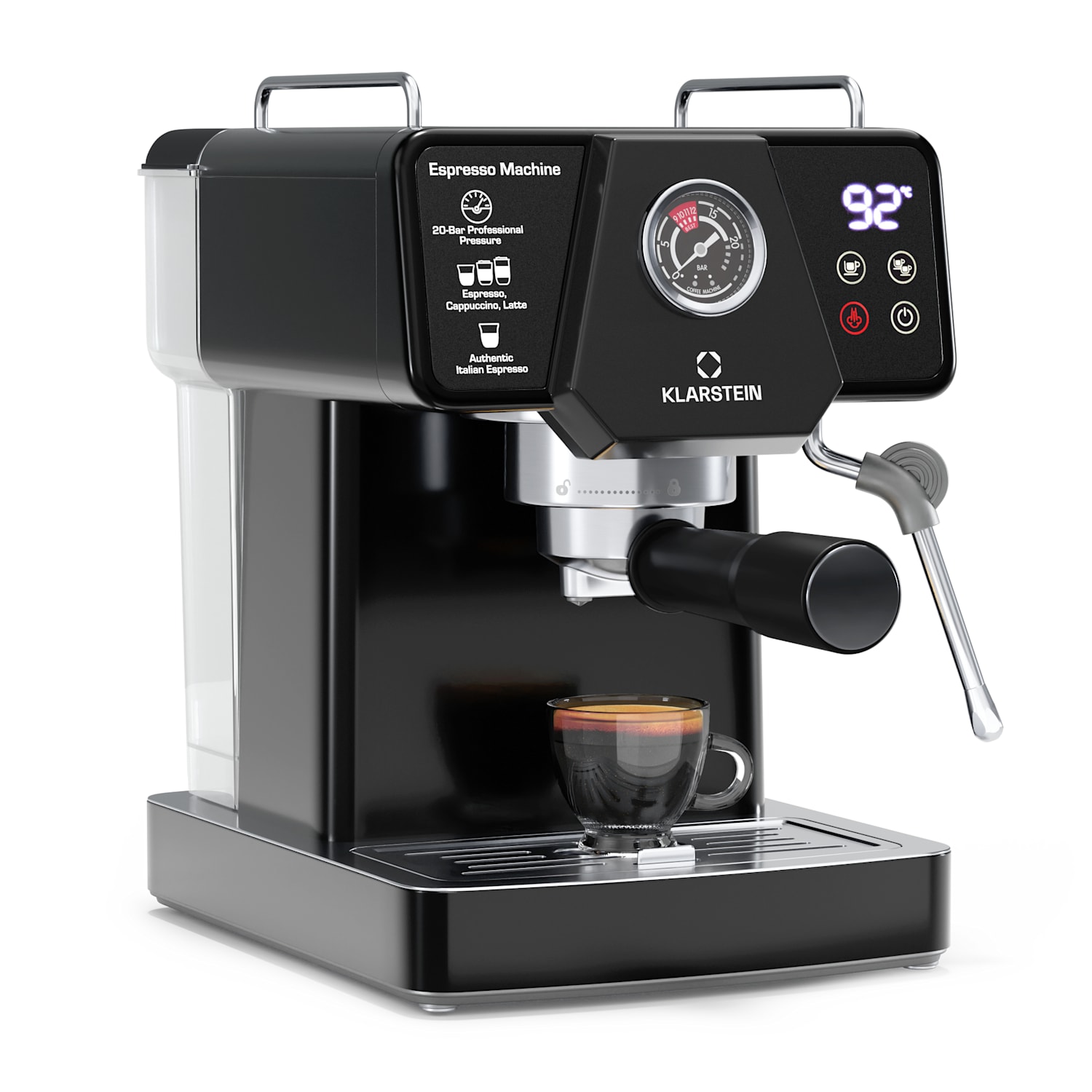 Cafetera espresso Libeica | 1350 W | 19 bar | táctil | acero inoxidable | temperatura y señal de presión  libeica | Negro