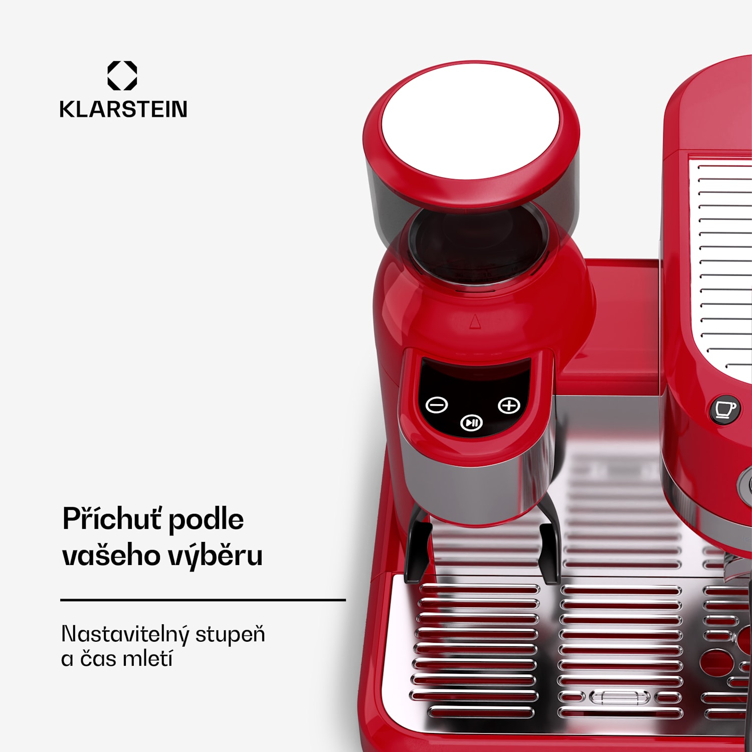 Bella Café Pákový kávovar, Vintage, mlýnek, 19 bar, Napěňovač mléka, Tlakoměr, 1150 W Červená