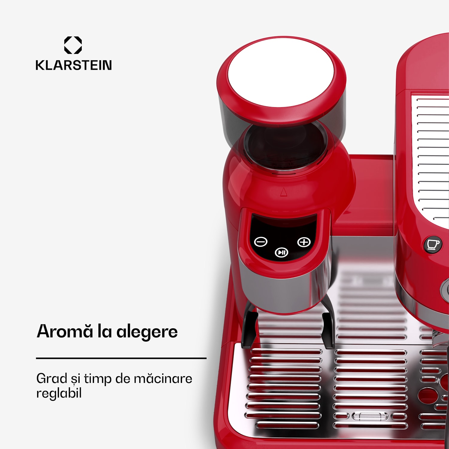 Espressor Bella, Vintage, râșniță, 19 bari, spumator de lapte, manometru, 1150 W Roșu