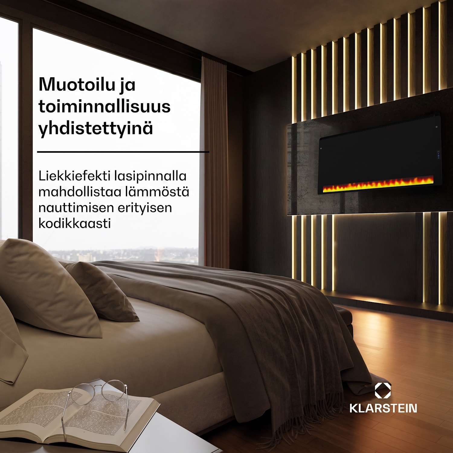 ZenHeat Graphene seinälle asennettava lämmitin 1300 W 70 x 60 cm
