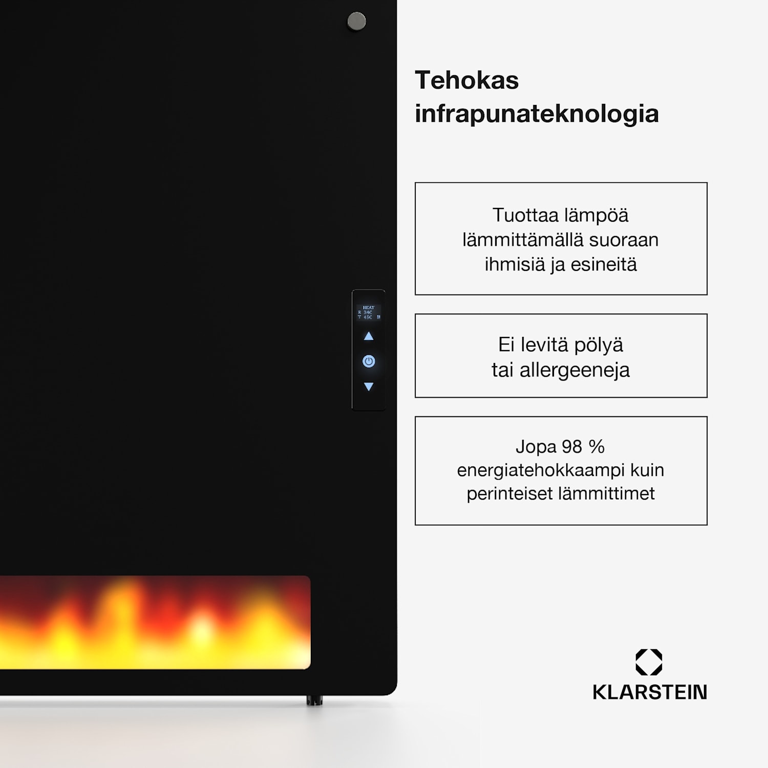 ZenHeat Graphene seinälle asennettava lämmitin 1300 W 70 x 60 cm