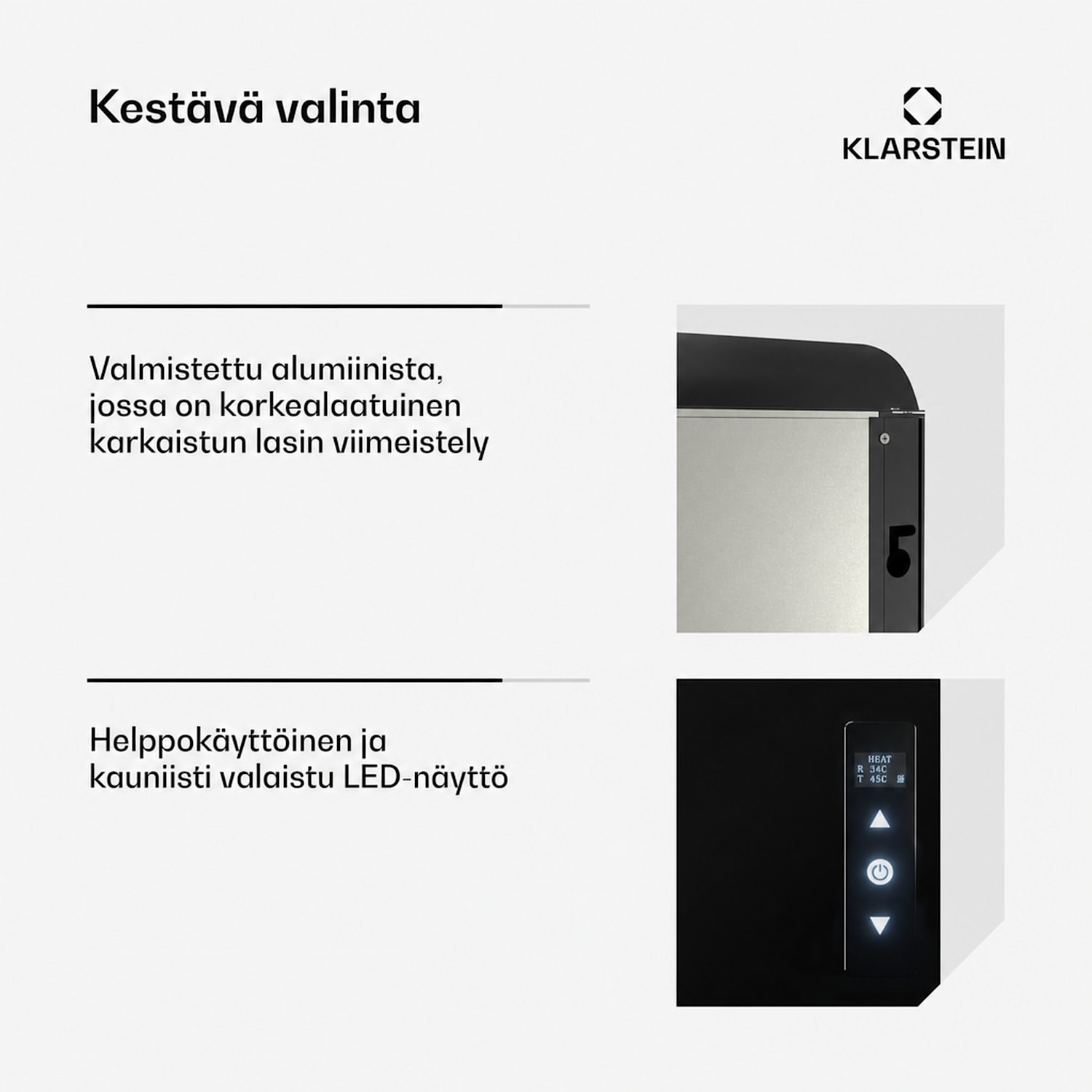 ZenHeat Graphene seinälle asennettava lämmitin 1300 W 70 x 60 cm