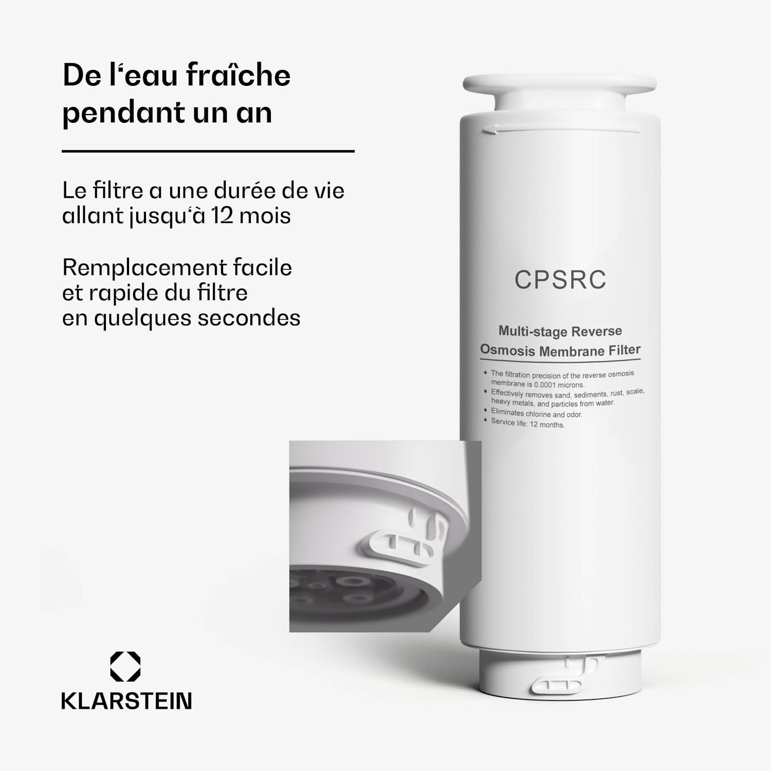 VitalPour vervangend filter 75G | verwijdert 99,99% | CF + PPC + RO-membraan 