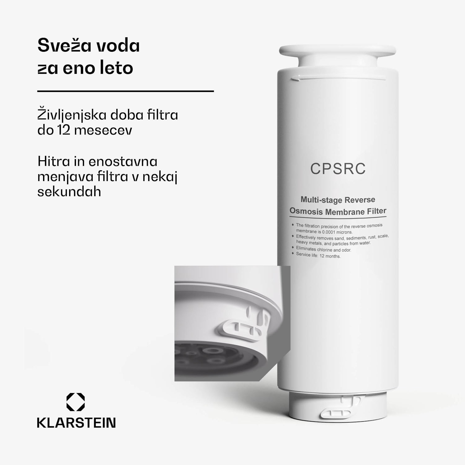 VitalPour nadomestni filter 75G, Odstrani 99,99 %, CF + PPC + RO membrana 