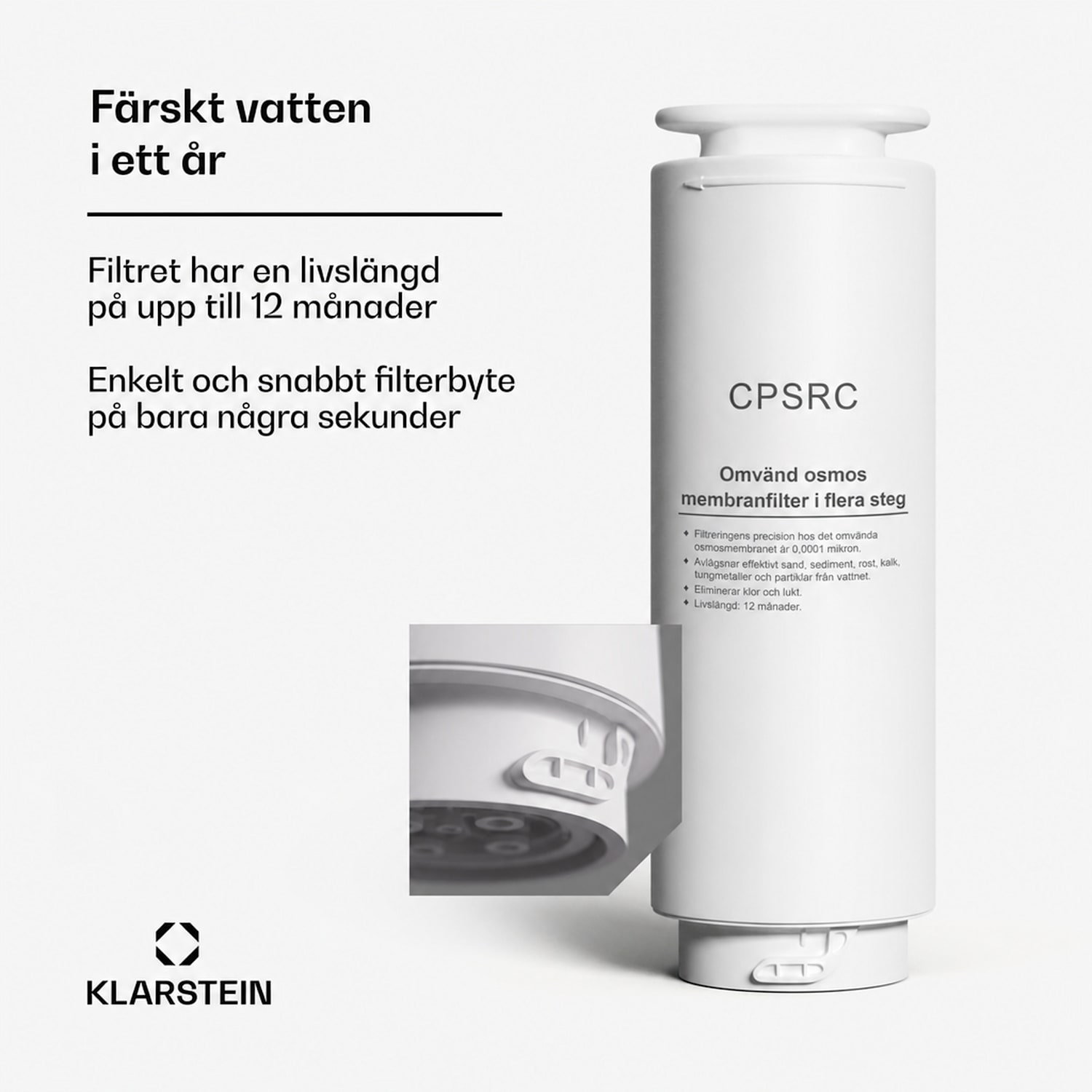 VitalPour ersättningsfilter 75G | Avlägsnar 99,99 % | CF + PPC + RO-membran 