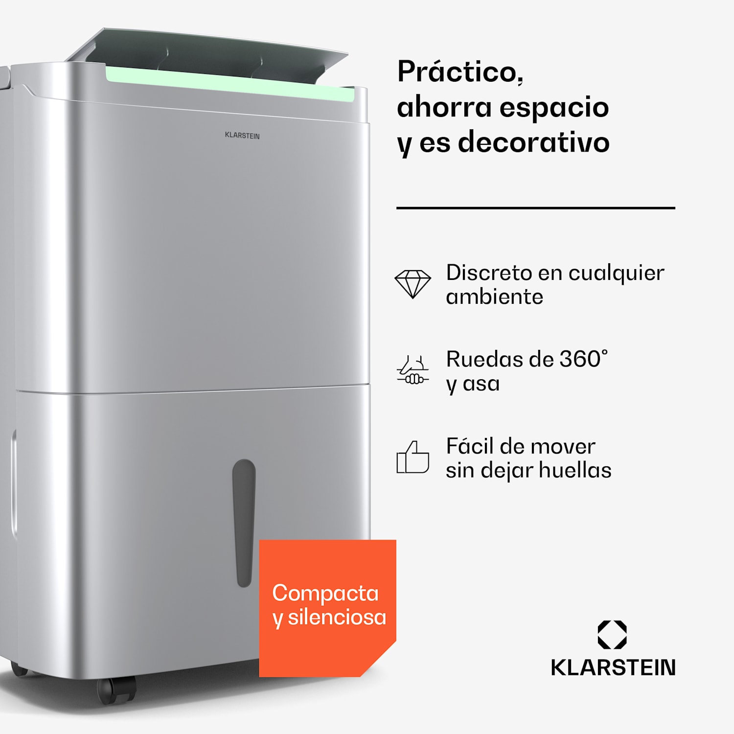 Deshumidificador DryFy Connect 50 | 50 L / Día 50L/24h | Plata