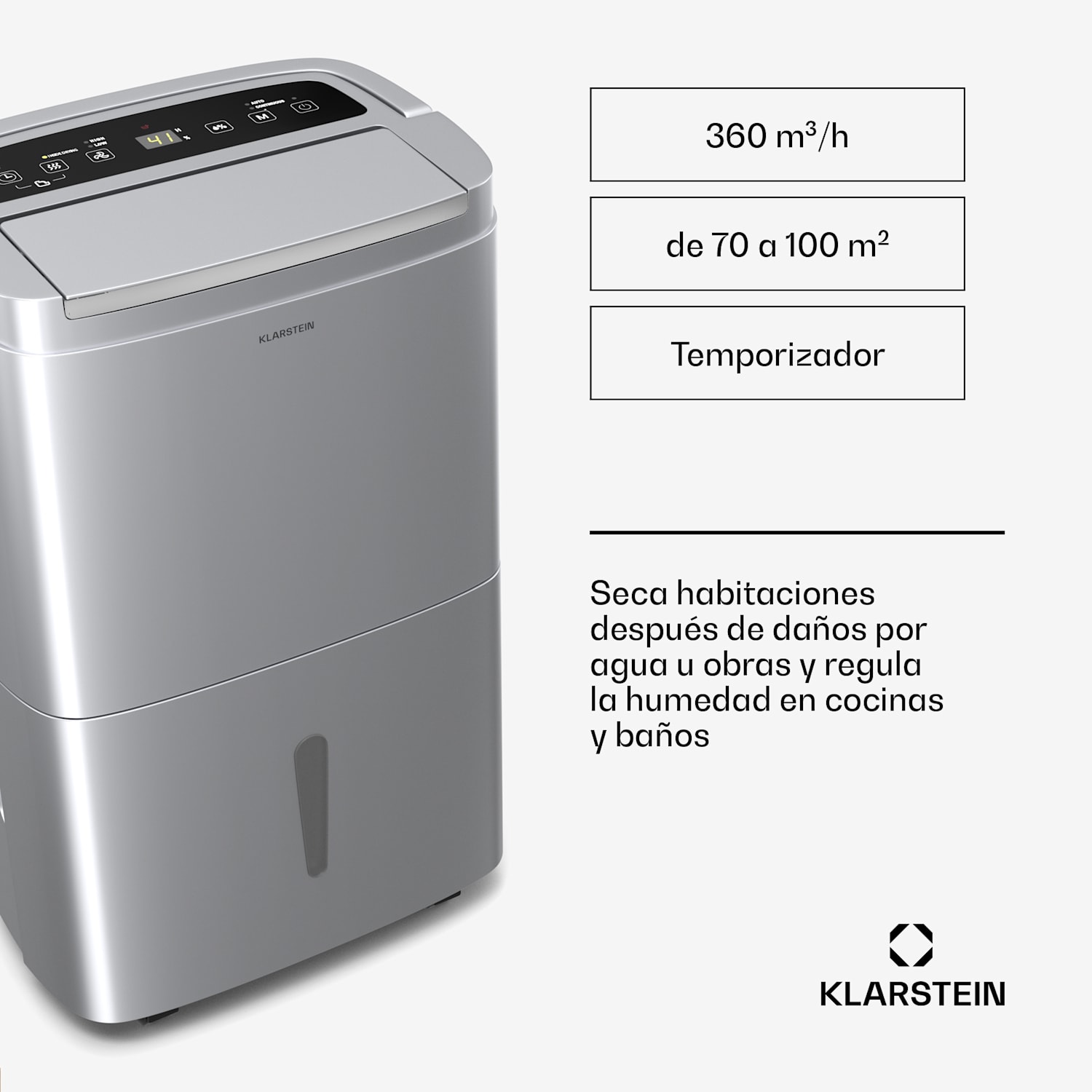 Deshumidificador DryFy Connect 50 | 50 L / Día 50L/24h | Plata