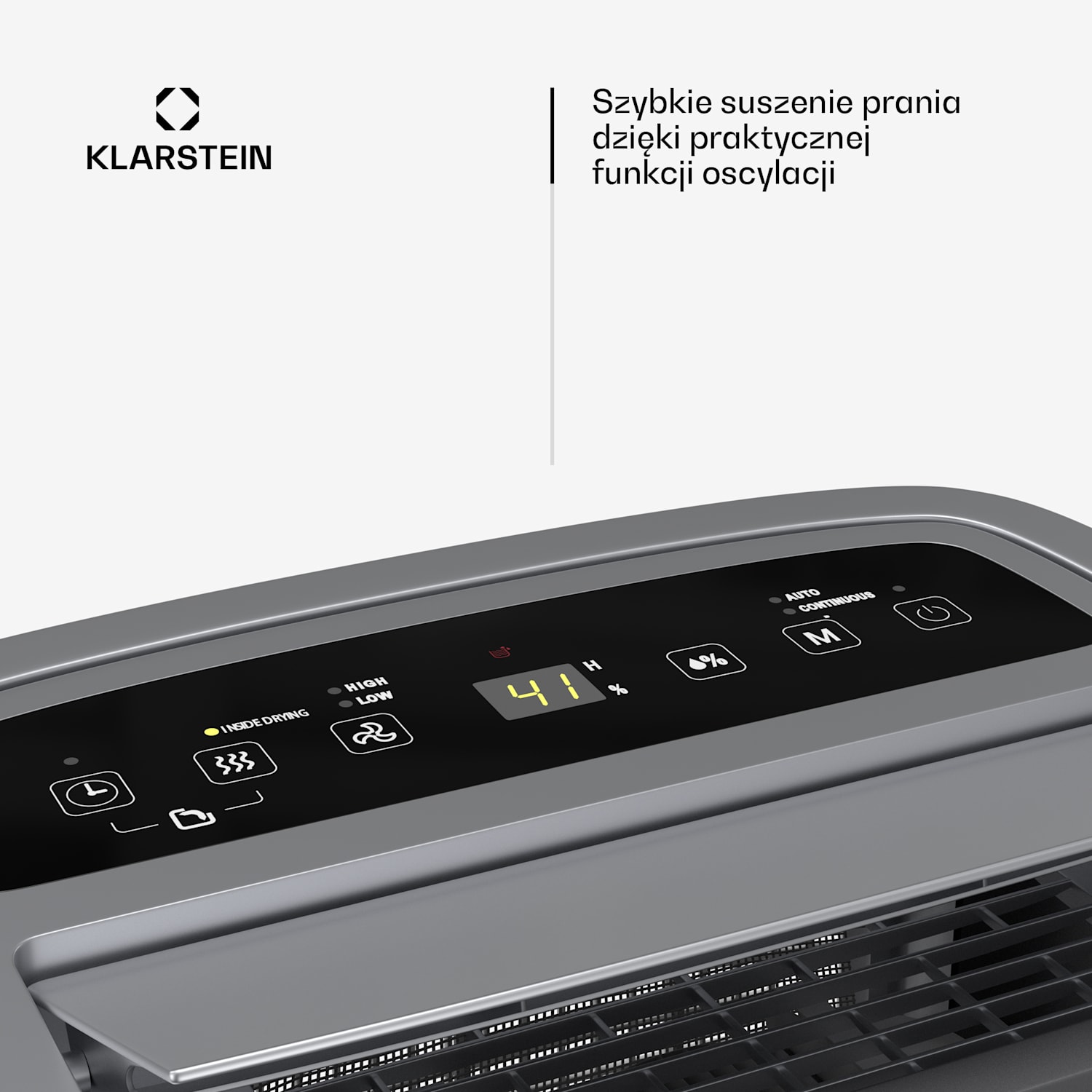 DryFy Connect 50 osuszacz powietrza, 50 l/24 h, 45-55 m², sterowanie za pomocą aplikacji, mobilny, zbiornik na wodę 50L/24h | Srebrny