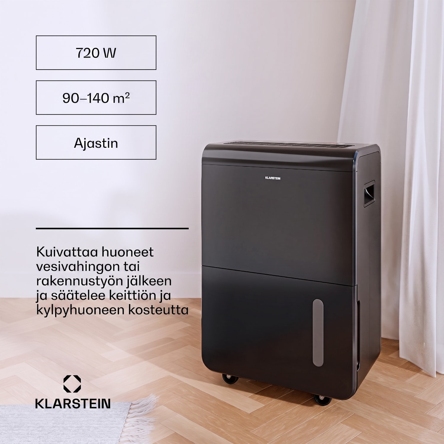 DryFy Grand Smart 70 L ilmankuivain | 70 l/vrk 70L/24h | Antrasiitti