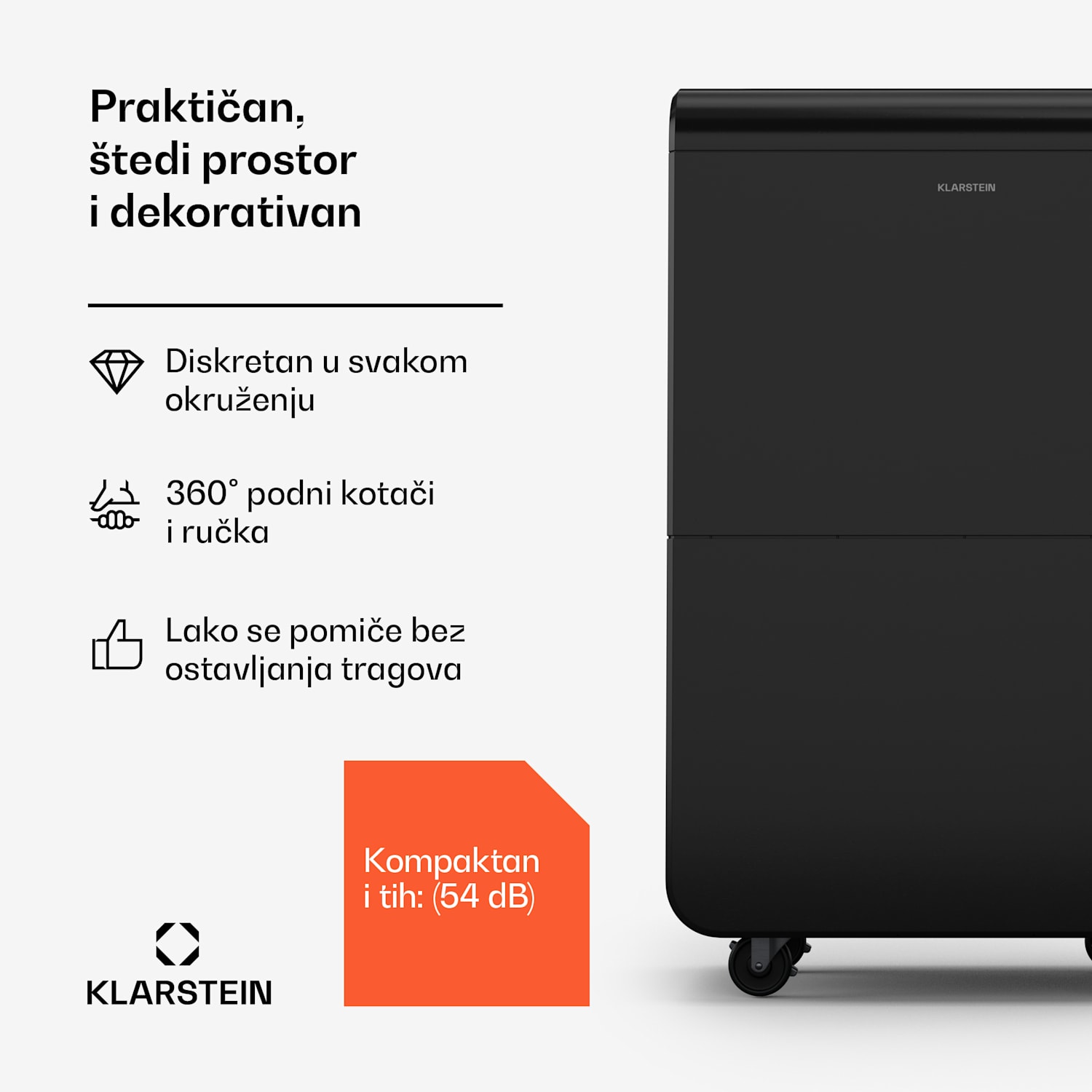 DryFy Connect 70 odvlaživač, 70 L / dan, do 90 m², WiFi, kontrola pomoću aplikacije, 8 L spremnik za vodu 70L/24h | Antracit