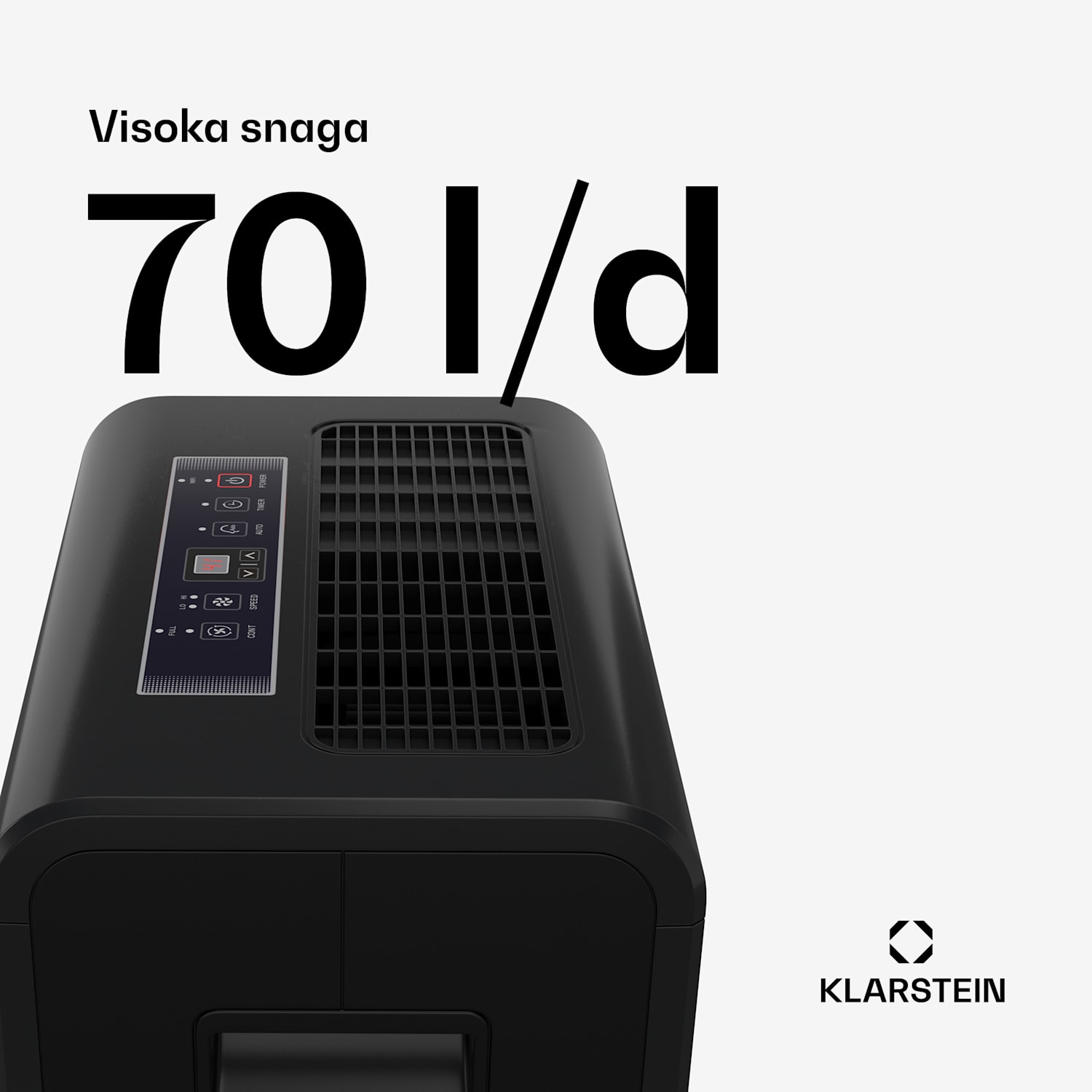 DryFy Connect 70 odvlaživač, 70 L / dan, do 90 m², WiFi, kontrola pomoću aplikacije, 8 L spremnik za vodu 70L/24h | Antracit