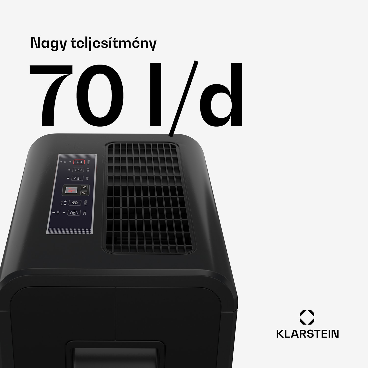 DryFy Connect 70 párátlanító, 70 l / nap, legfeljebb 90 m², app vezérlés, mobil, víztartály 70L/24h | Antracit