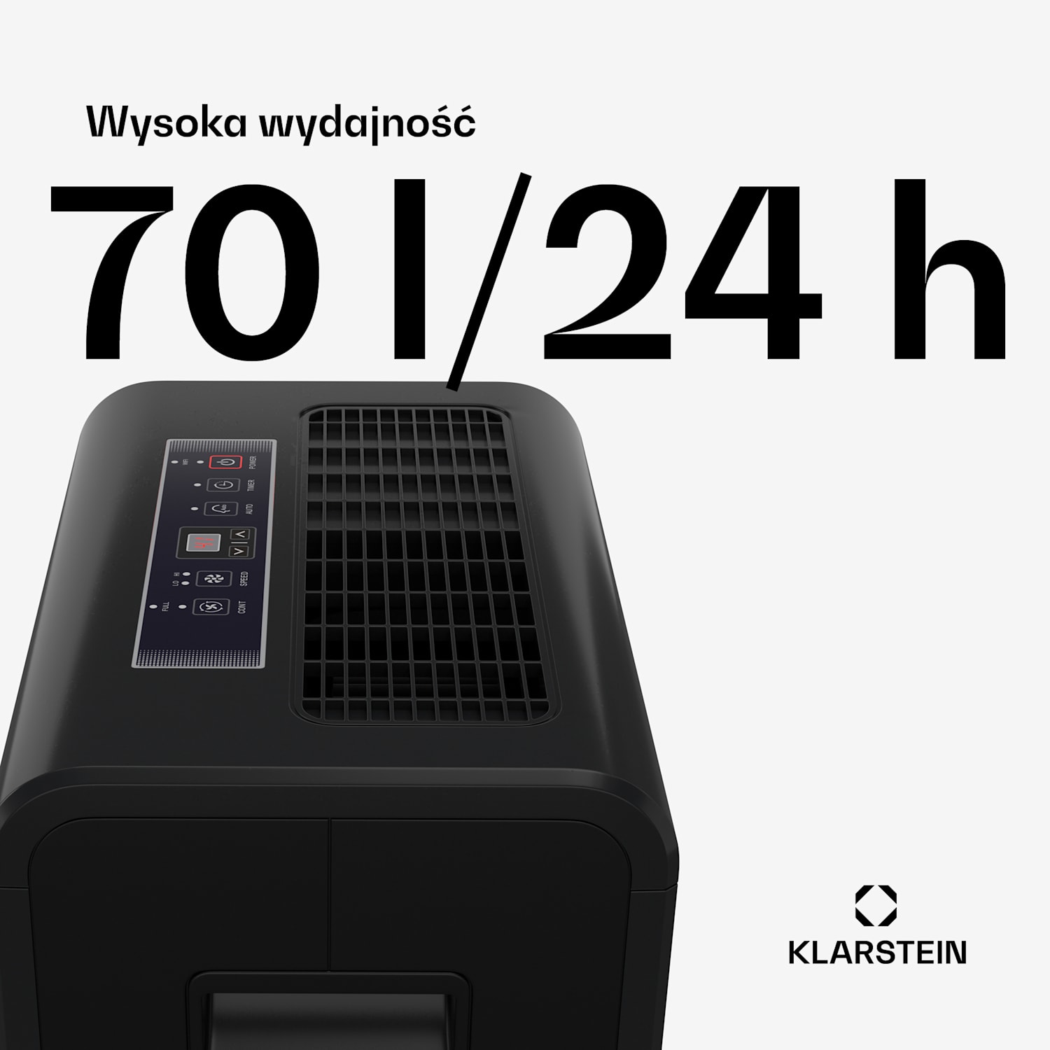 DryFy Connect 70 osuszacz powietrza, 70 l/24 h, do 90 m², sterowanie za pomocą aplikacji, mobilny, zbiornik na wodę 8 l 70L/24h | Antracyt