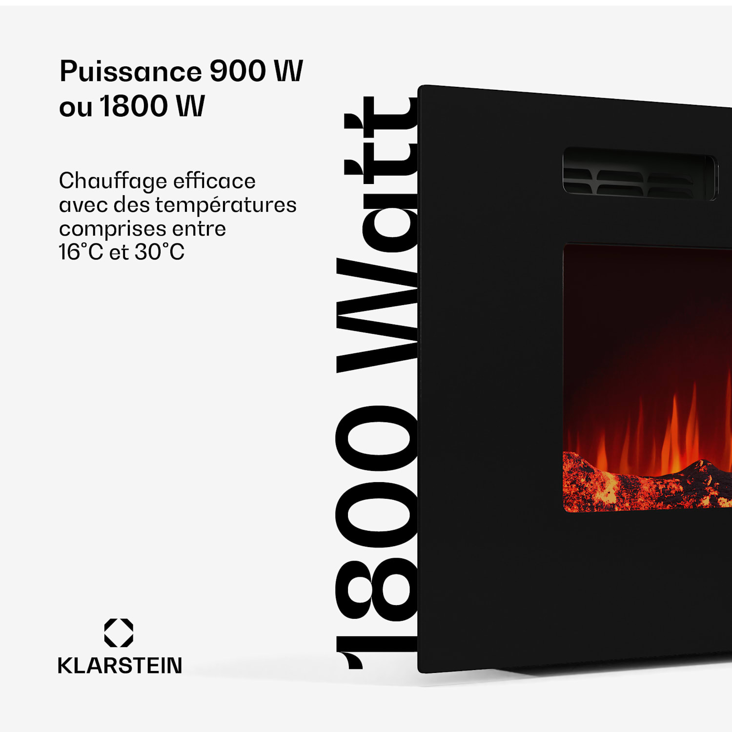 Galeras Smart elektrische haard | 2 warmtestanden | 16 - 30°| led vlammenillusie | IoT-compatibel 102x47x12cm | Ja | Zwart