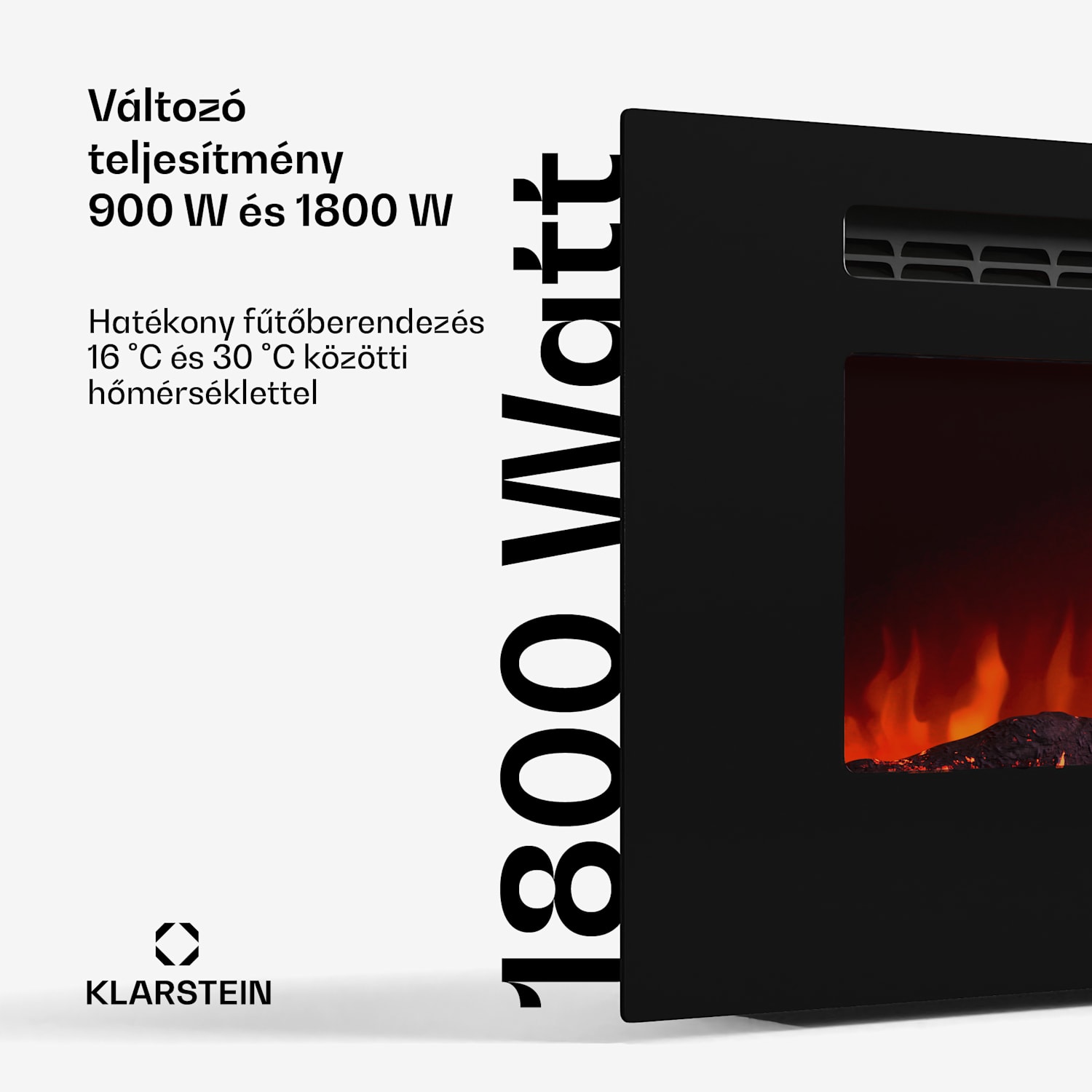 Galeras Smart Intelligens elektromos kandalló, 2 hőmérséklet beállítás, 16 - 30°, LED lángillúzió, IOT csatlakozási lehetőség 152x47x12 cm | Igen | Fekete