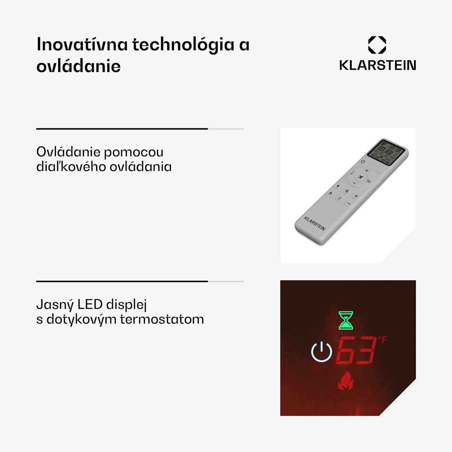 Galeras Smart Inteligentný elektrický krb, 2 nastavenia teploty, 16 - 30°| LED ilúzia plameňa, Možnosť pripojenia k IOT Rozmery 178 x 47 x 12 cm | Áno | Čierna