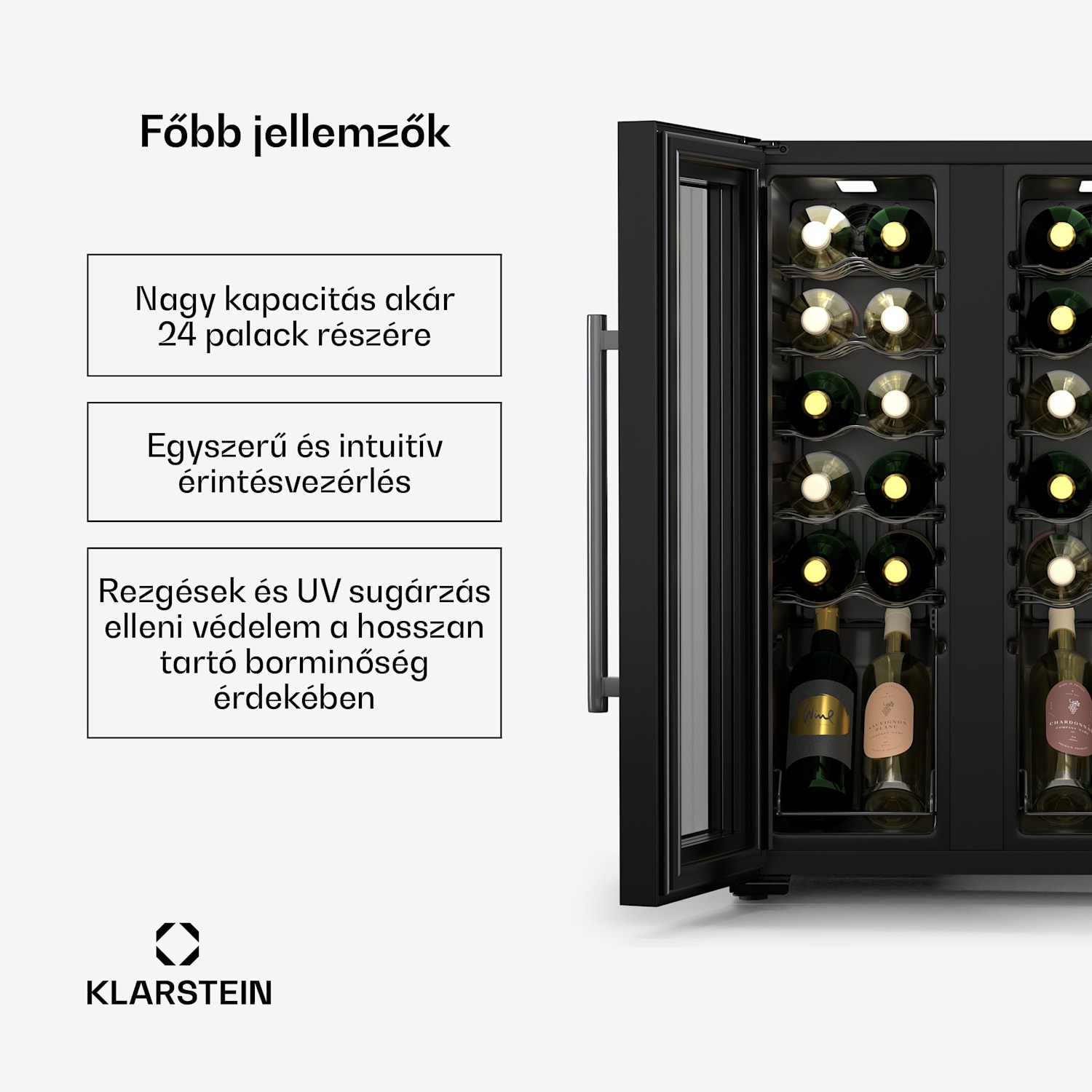 Shiraz Weinkühlschrank| 2 Kühlzonen, Touch-Steuerung, LED-Beleuchtung, freistehend 